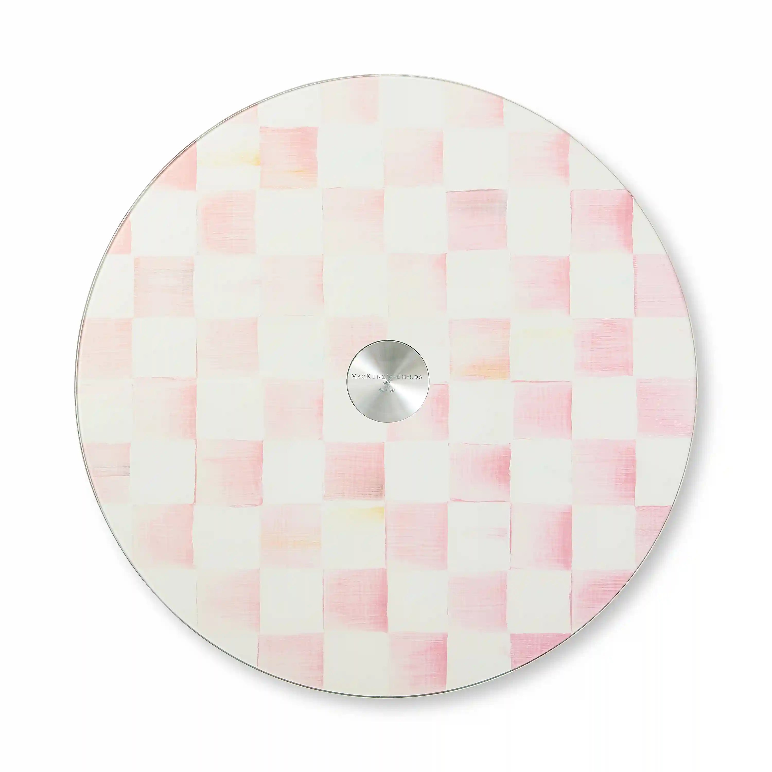 Rosy Check Glass Lazy Susan