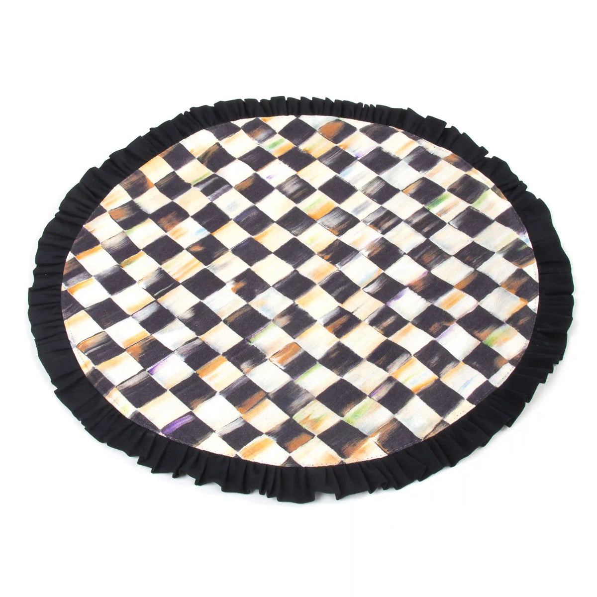 Violet Check Round Placemat