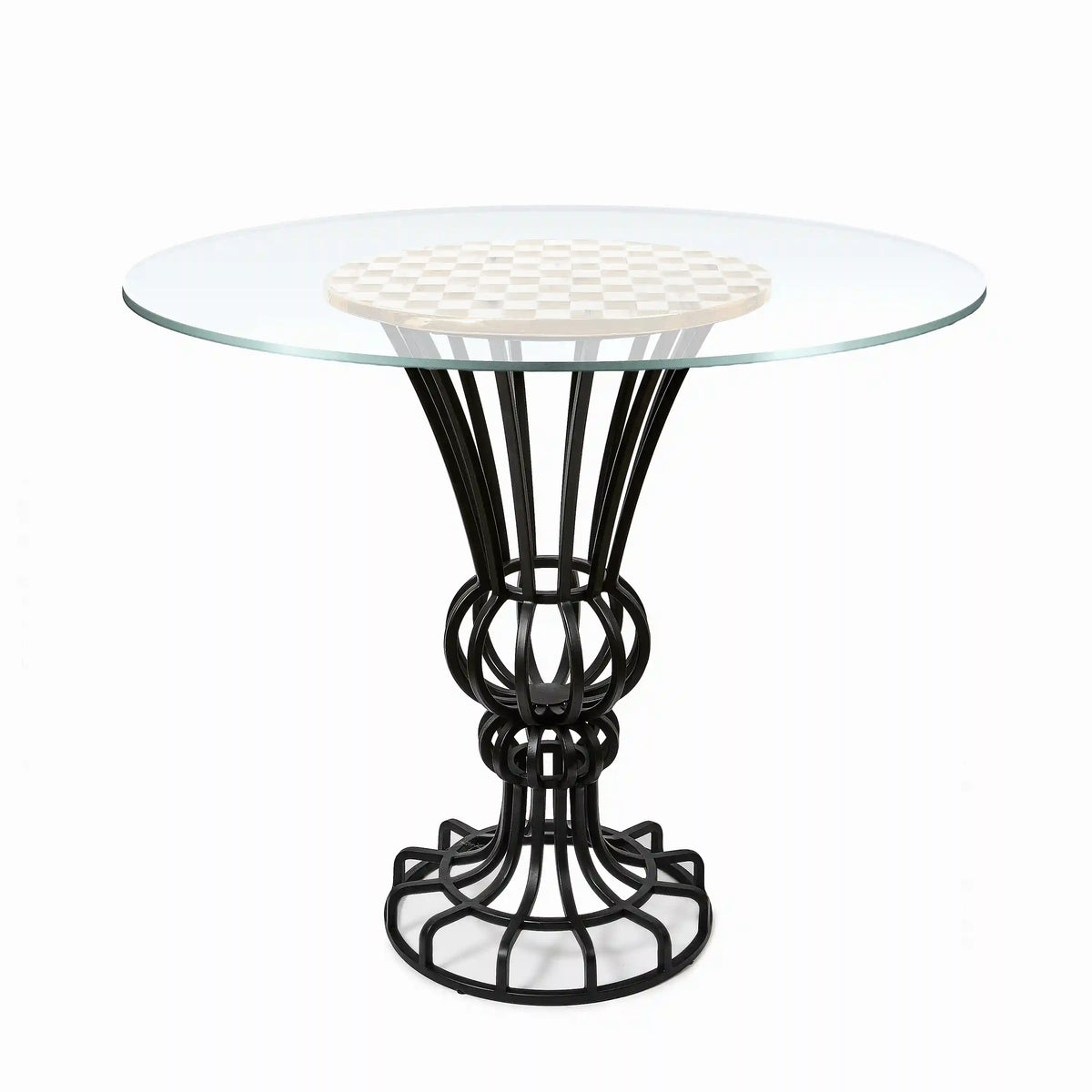 Courtly Check Pedestal Accent Table