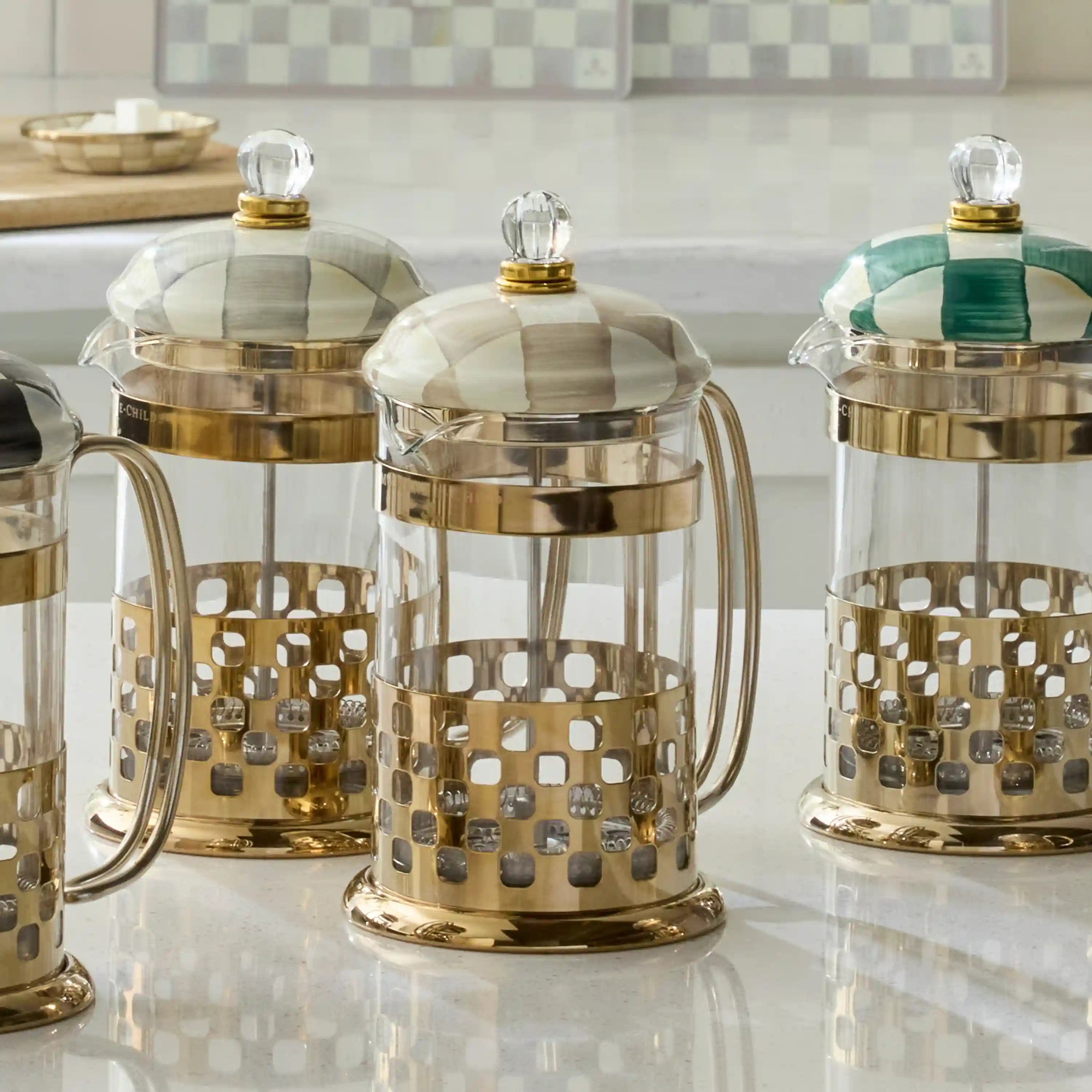 Violet Check French Press