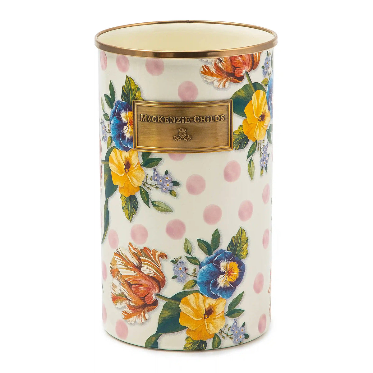 Wild Rose Brown Utensil Holder