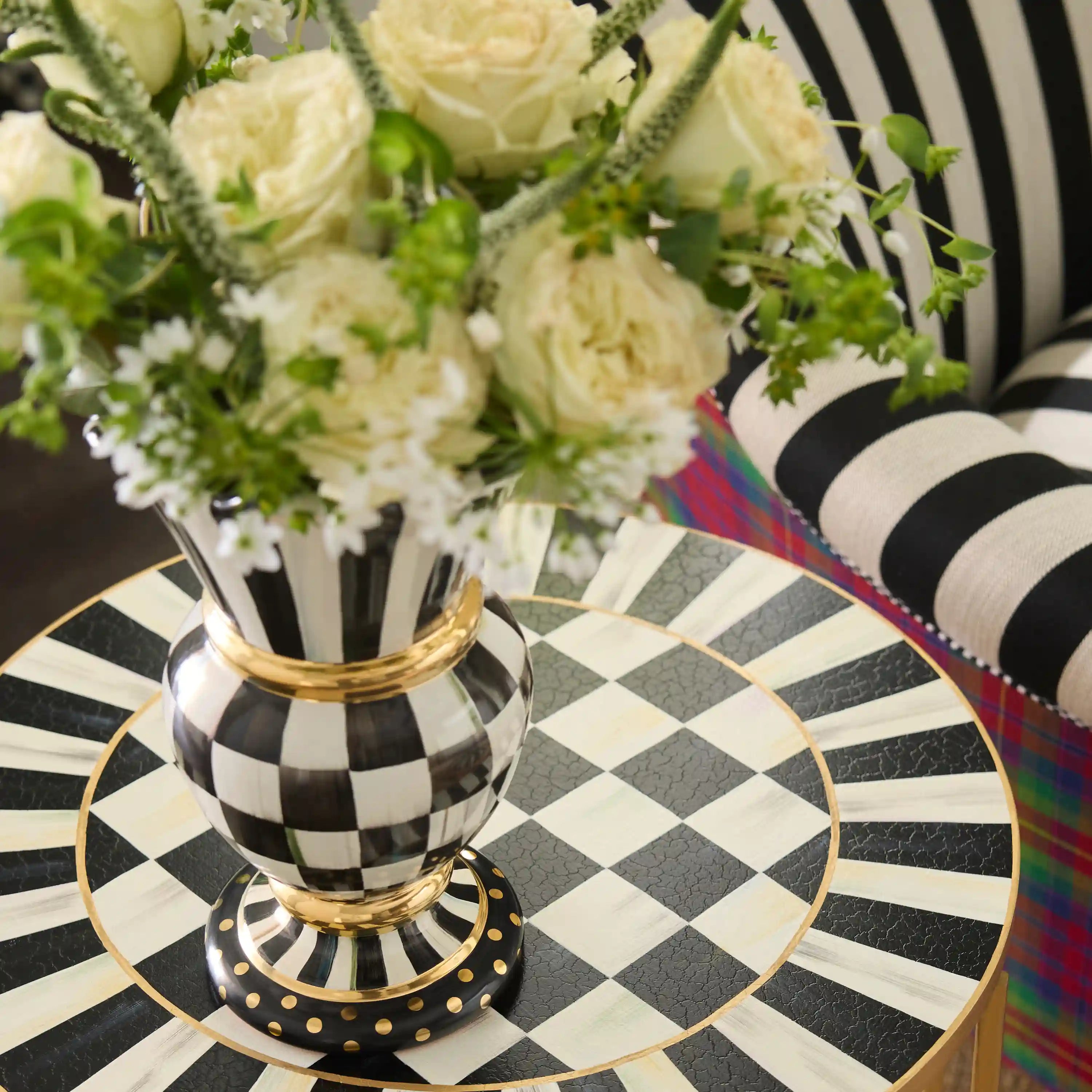 Parchment Check Great Vase