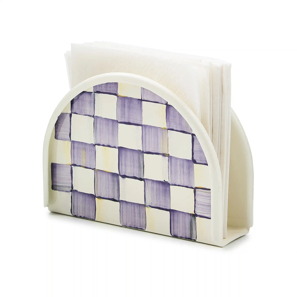 Mocha Check Napkin Holder