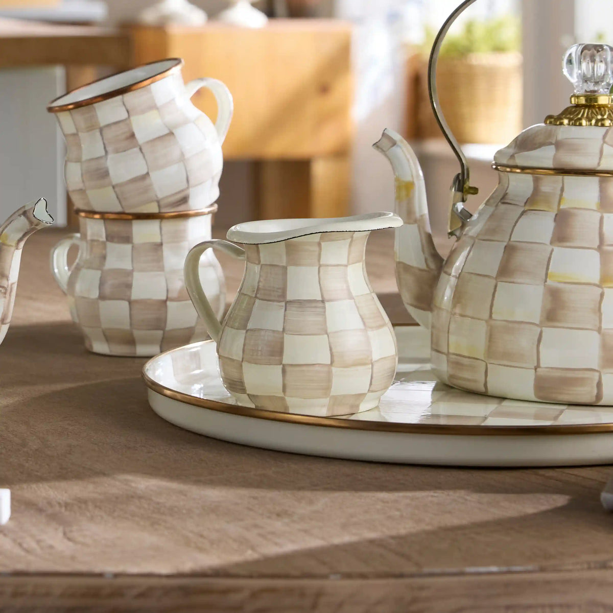 Violet Check Creamer