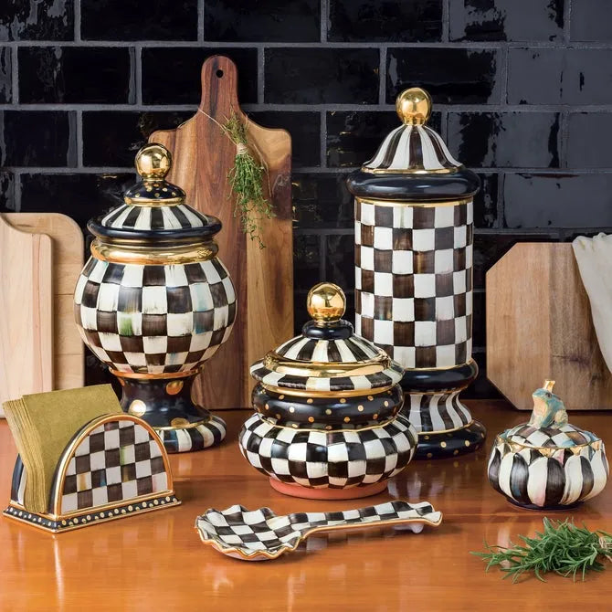 Courtly Check Ceramic Globe Canister