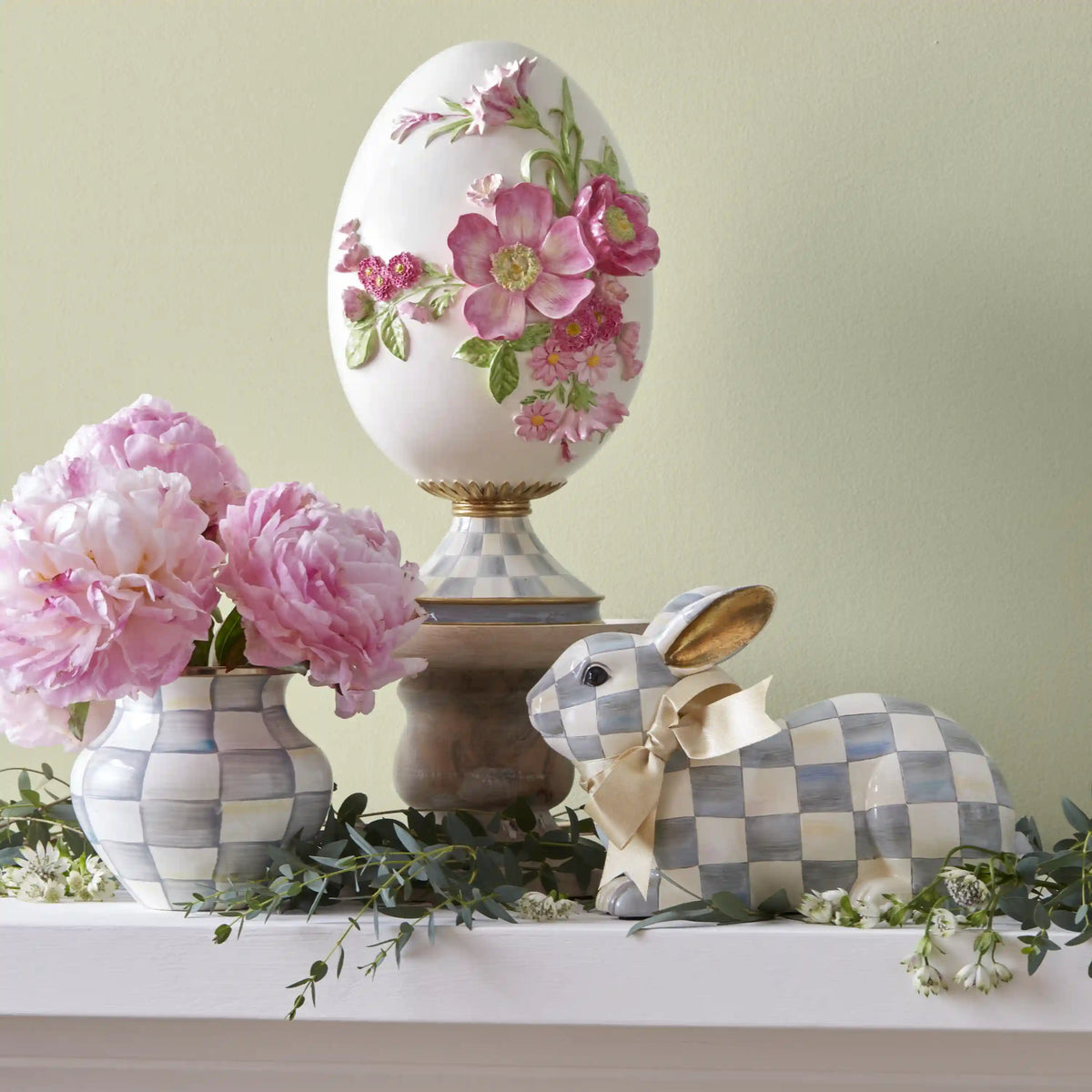 Sterling Check Resting Bunny