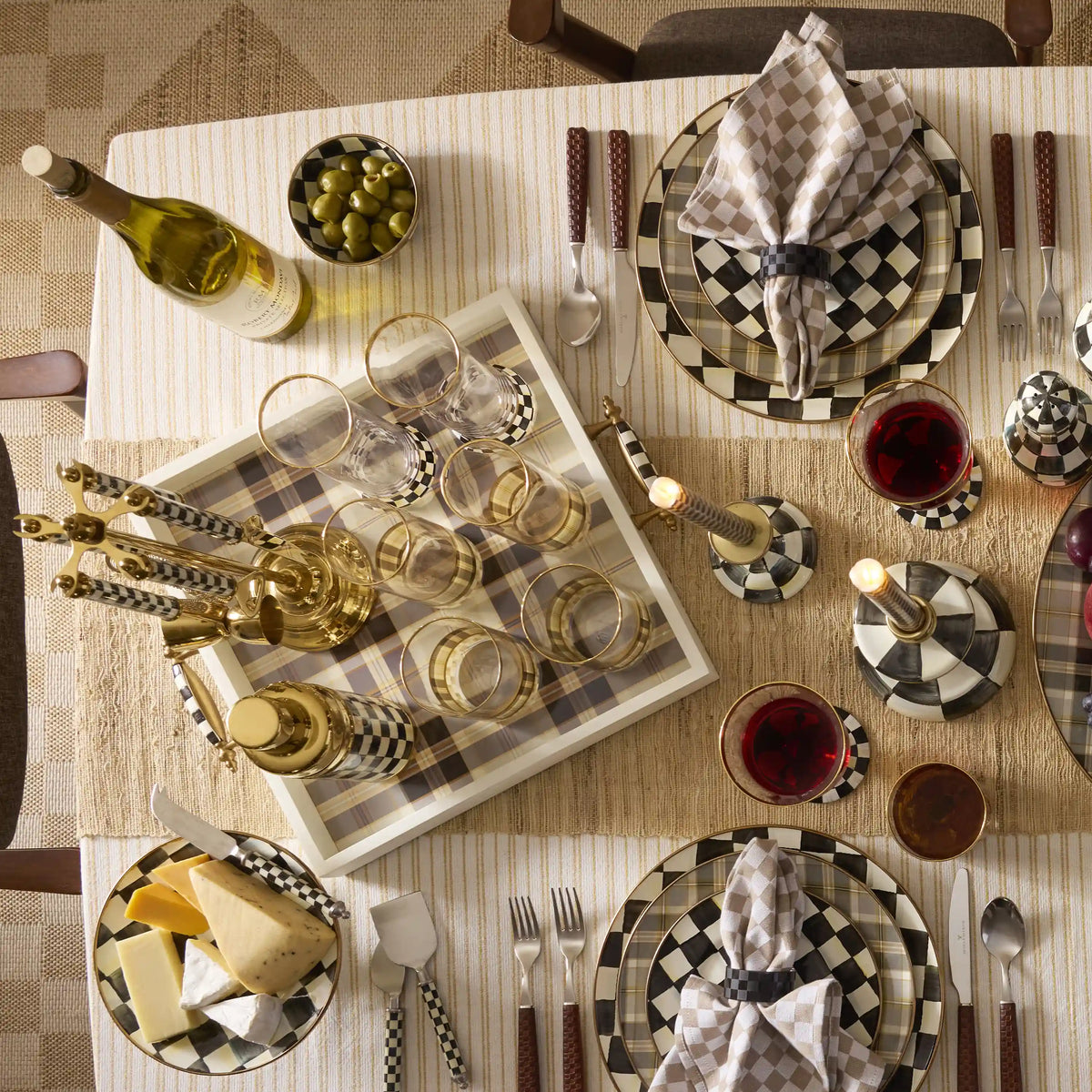 Mocha Tartan Serving Tray