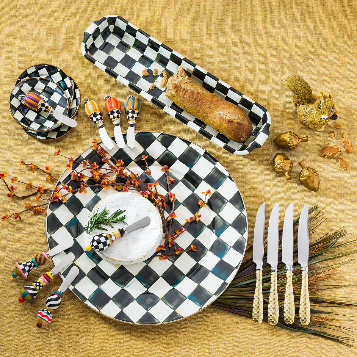 Mocha Check Serving Platter