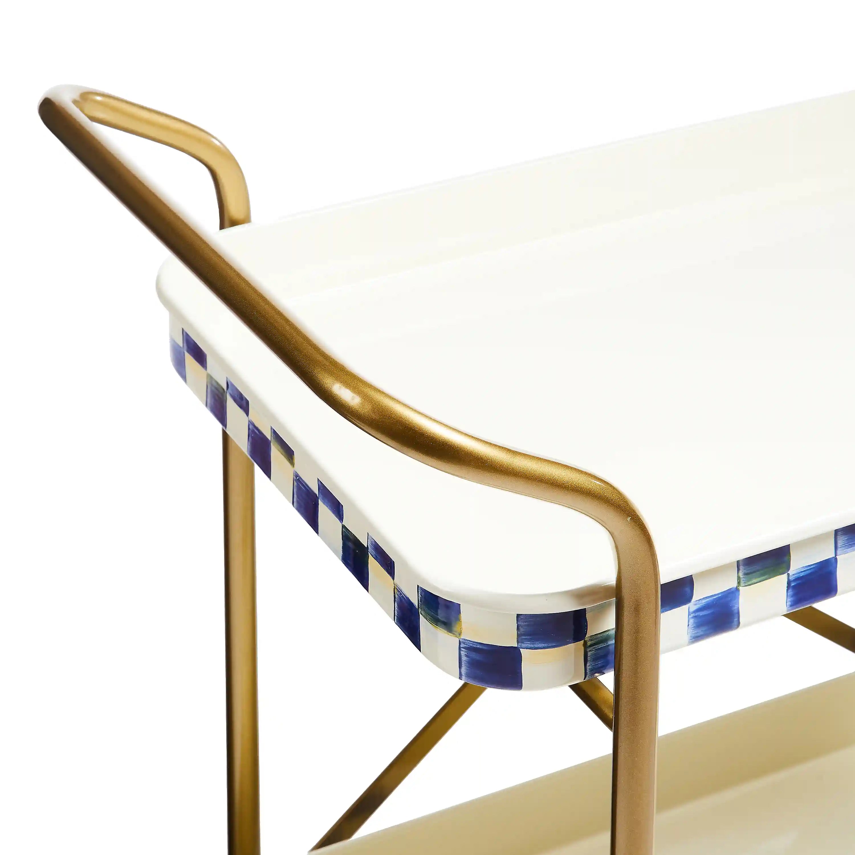 Violet Check 2-Tier Kitchen Cart