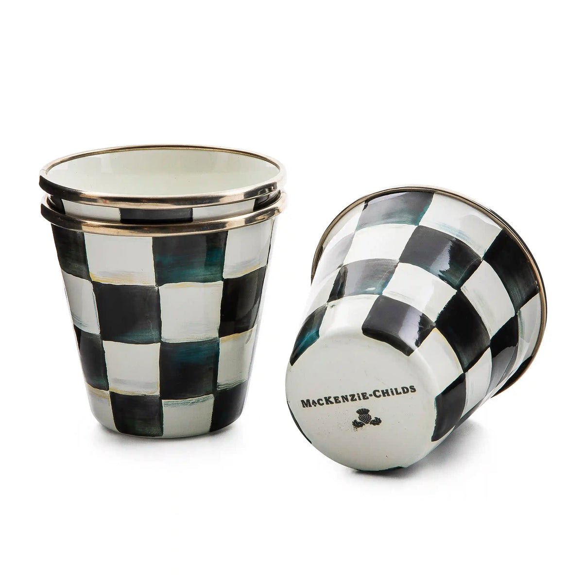 Sky Check Herb Pots, Set of 3