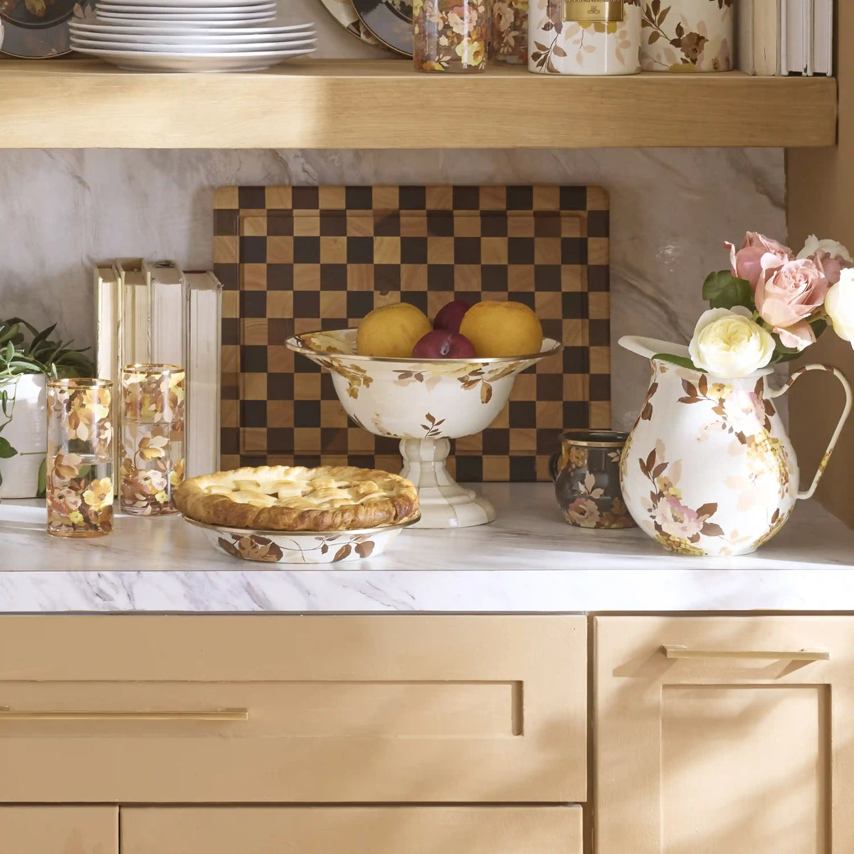 White Flower Market Large Compote