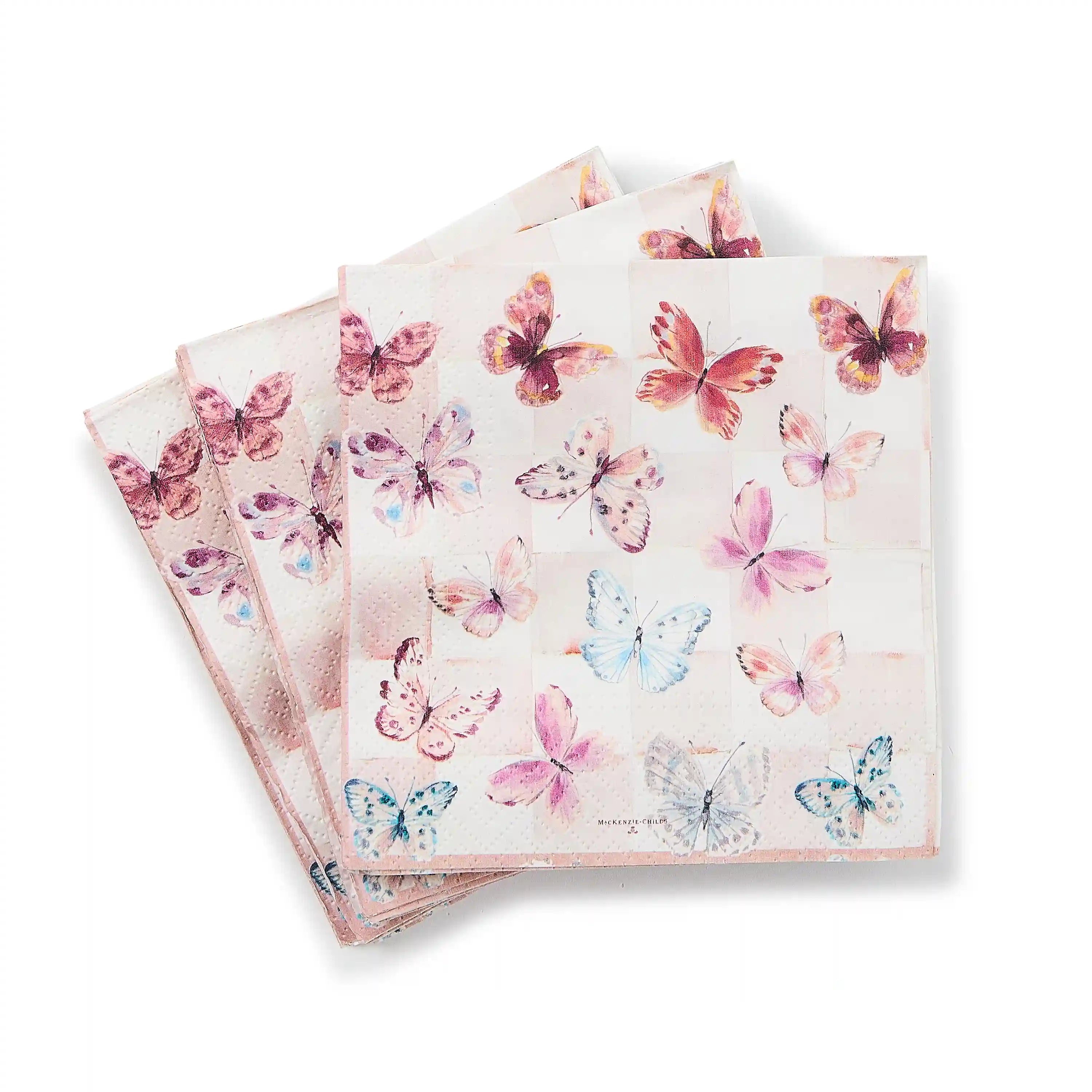 Rosy Check Cocktail Paper Napkins