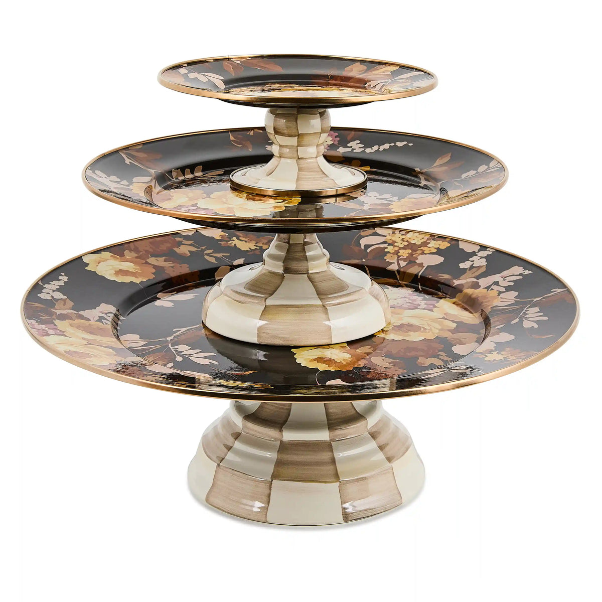 White Flower Market Small Pedestal Platter