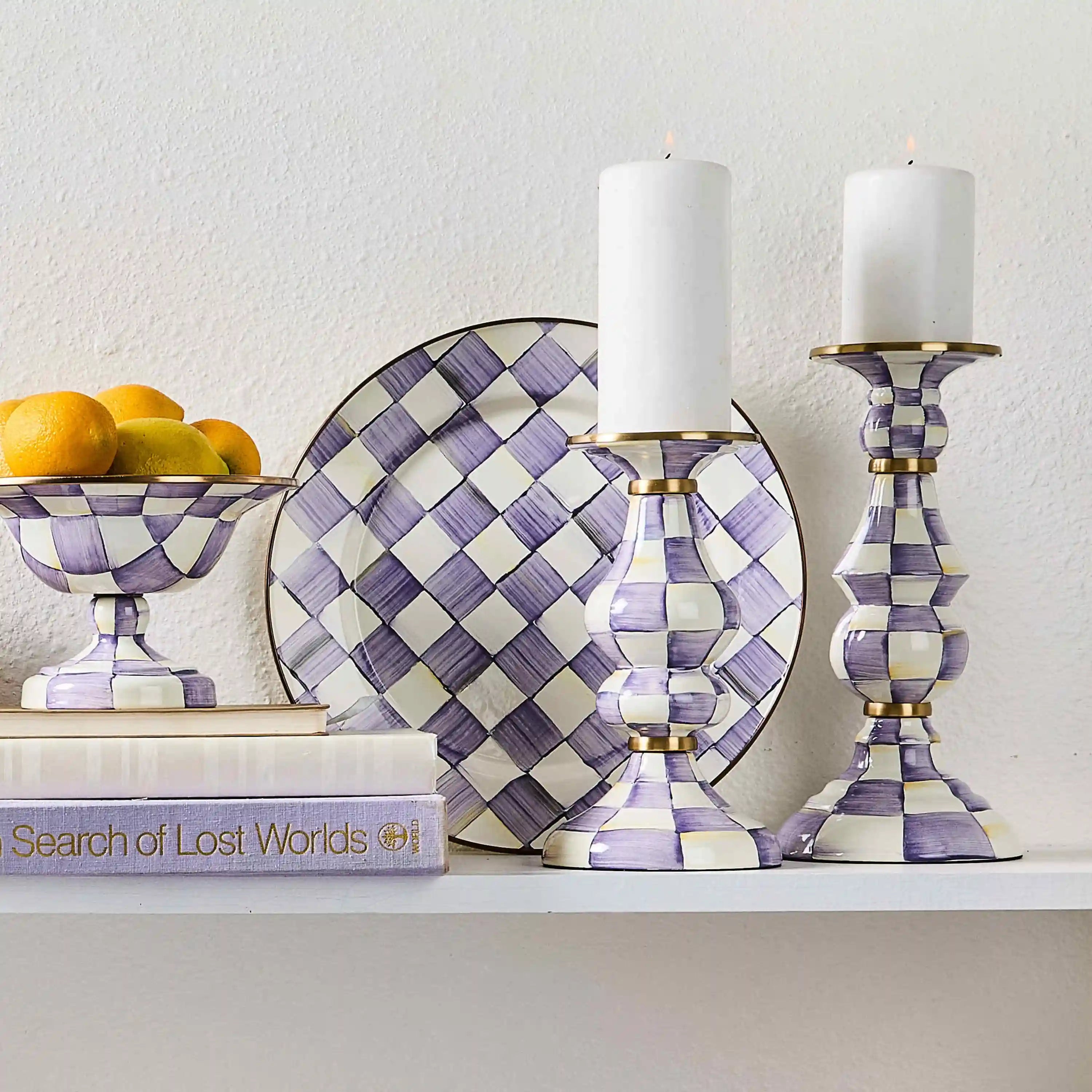 Rosy Check Medium Pillar Candlestick