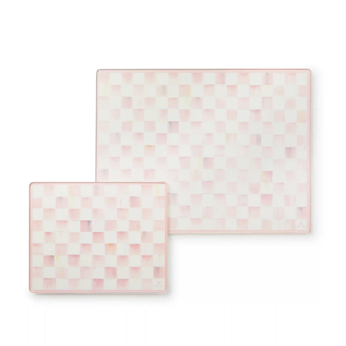 Sterling Check Glass Cutting Boards, Set of 2