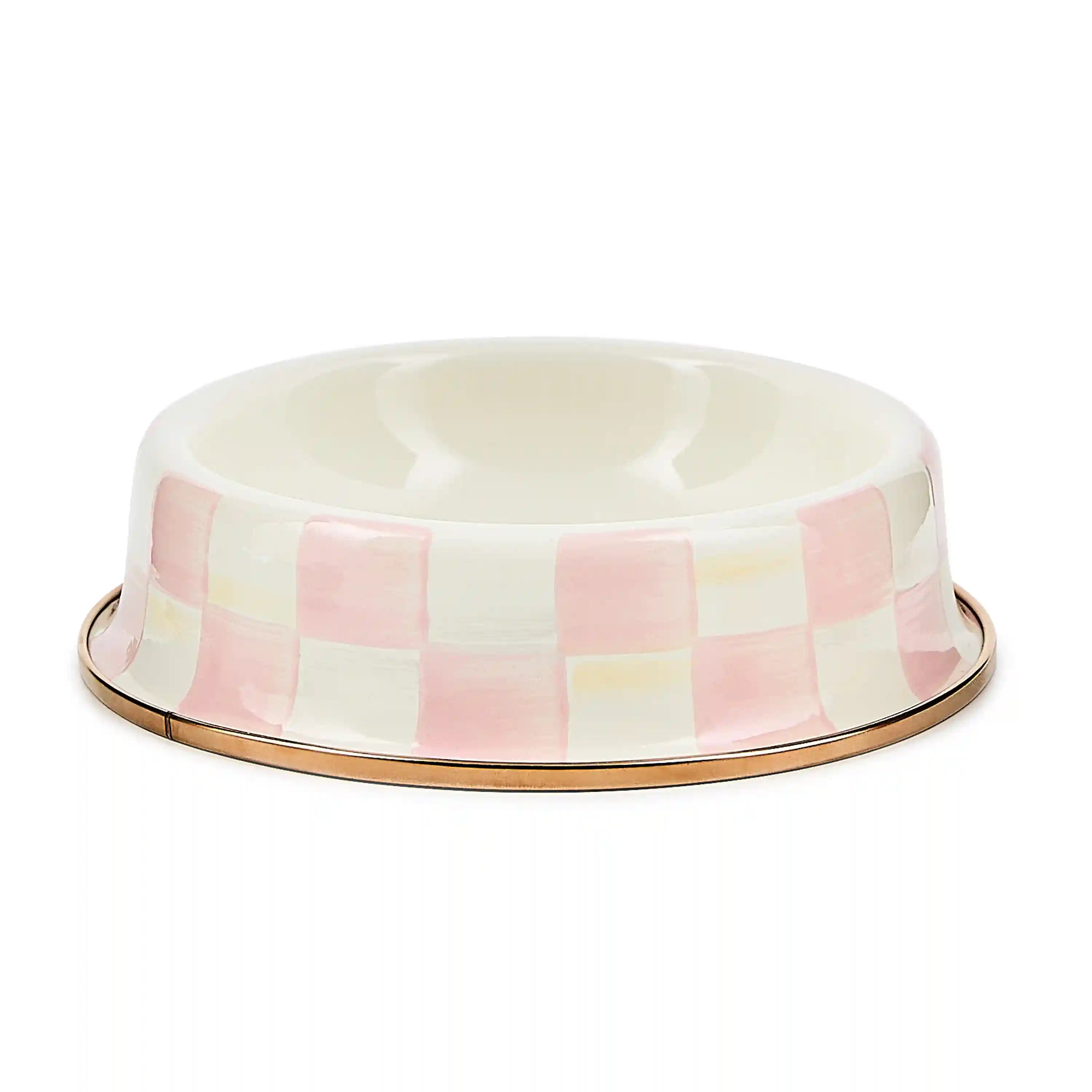 Mocha Check Medium Pet Dish