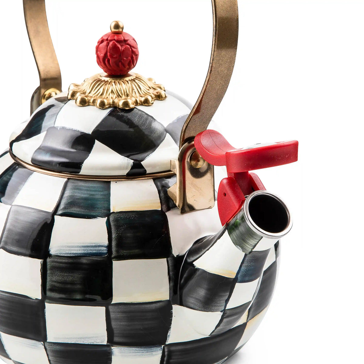 Violet Check Whistling Tea Kettle