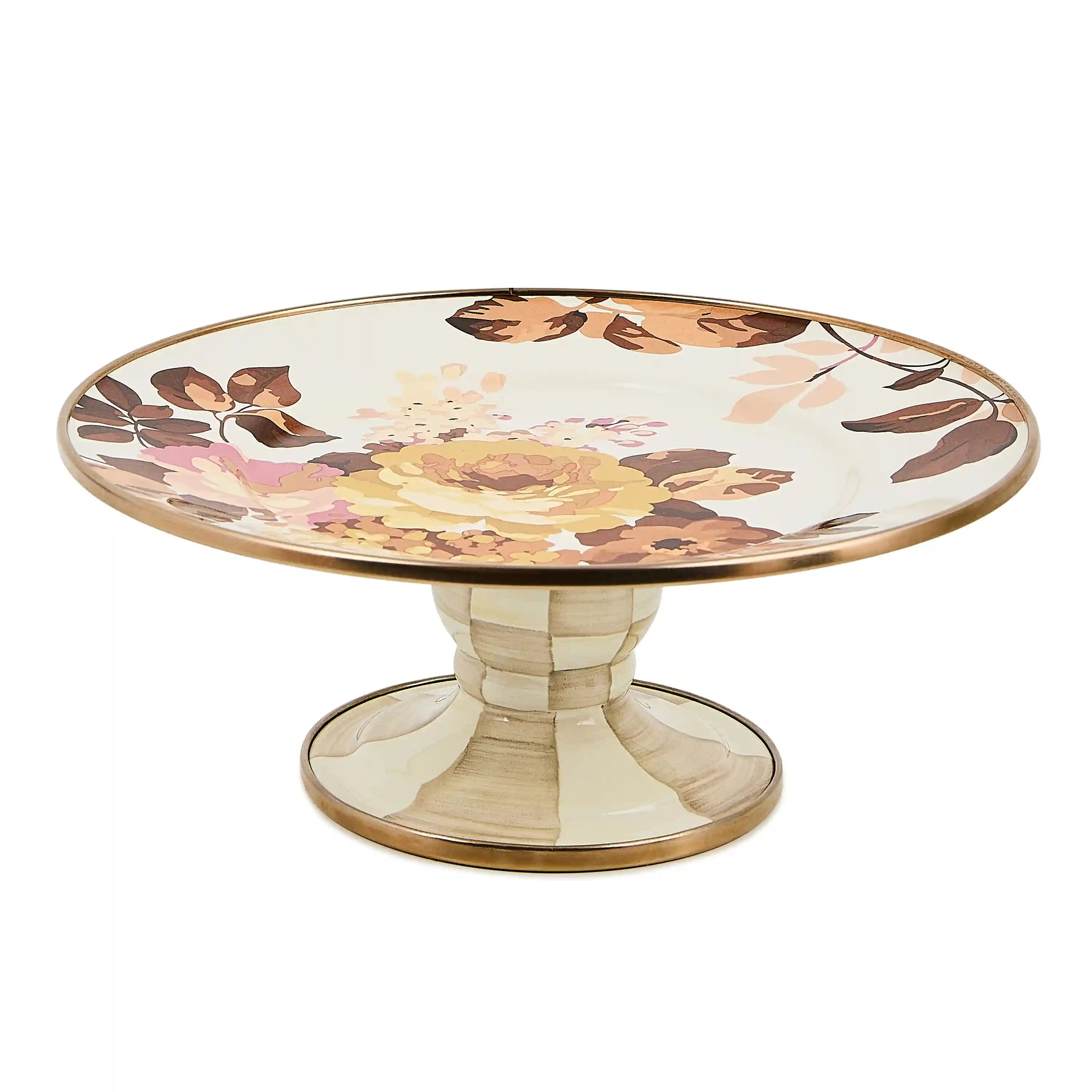 White Flower Market Small Pedestal Platter