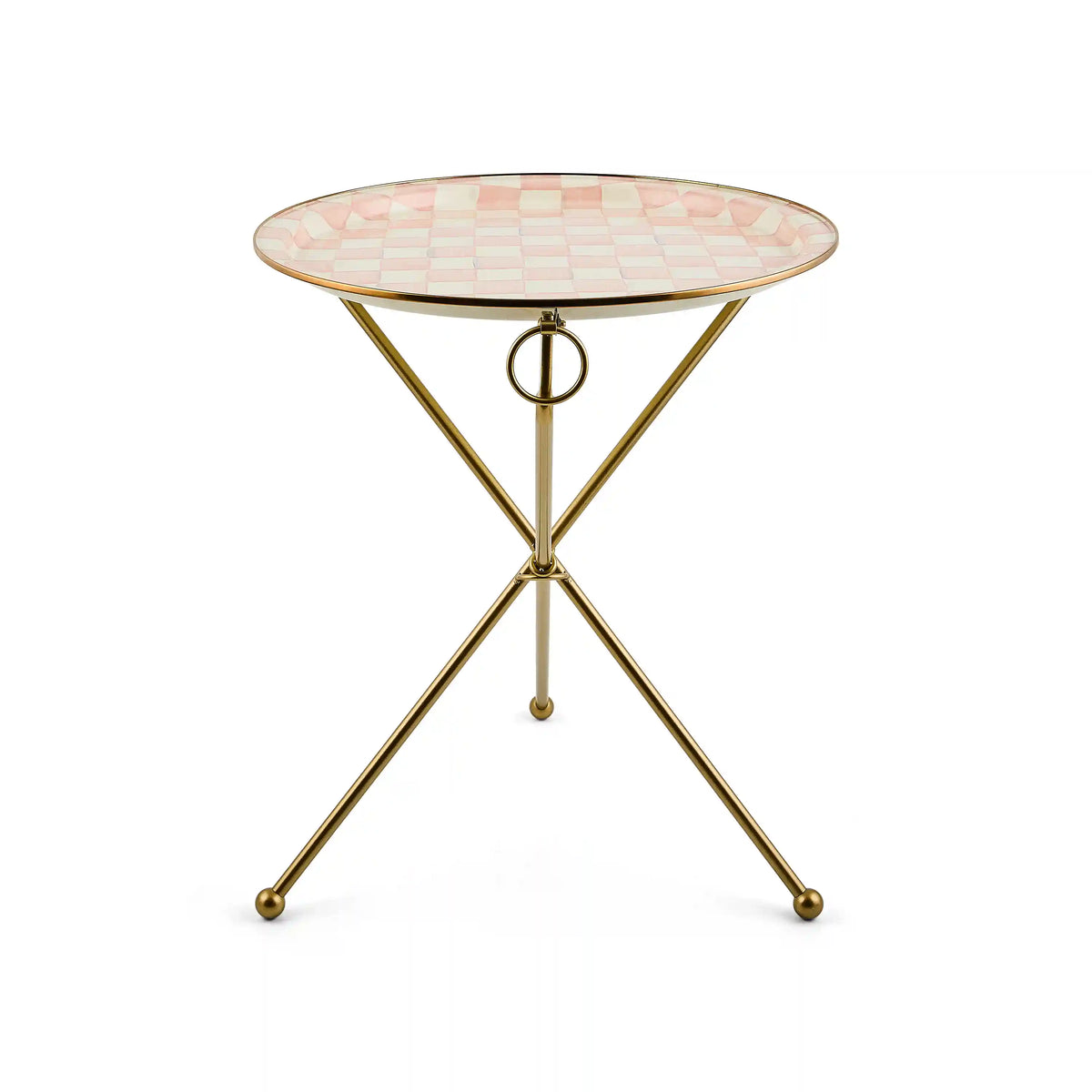 Courtly Check Enamel Tilt Accent Table