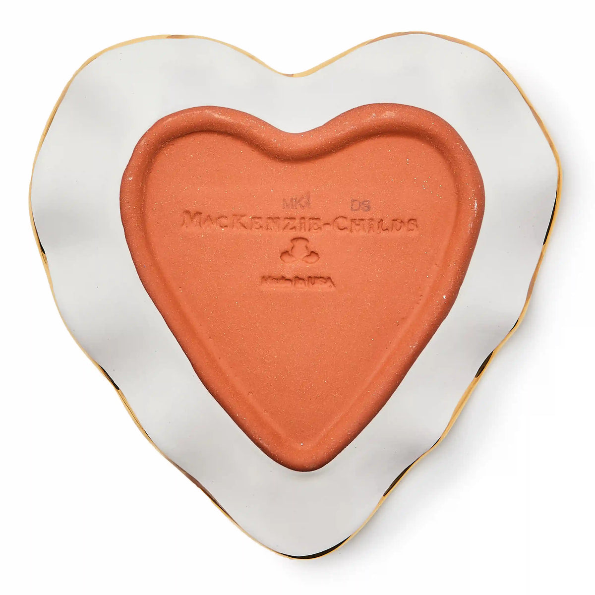 Mocha Check Ceramic Heart Plate