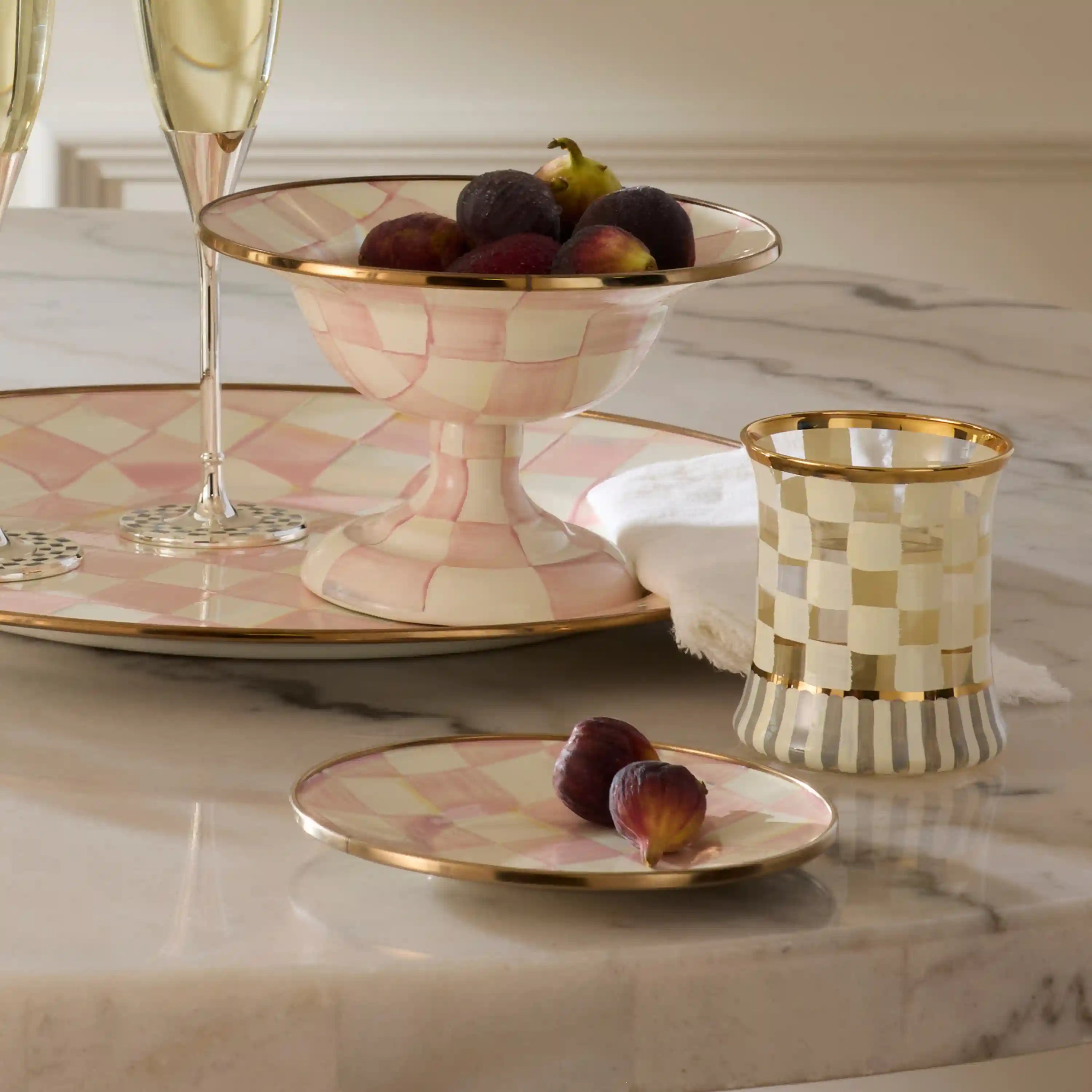 Violet Check Teacup