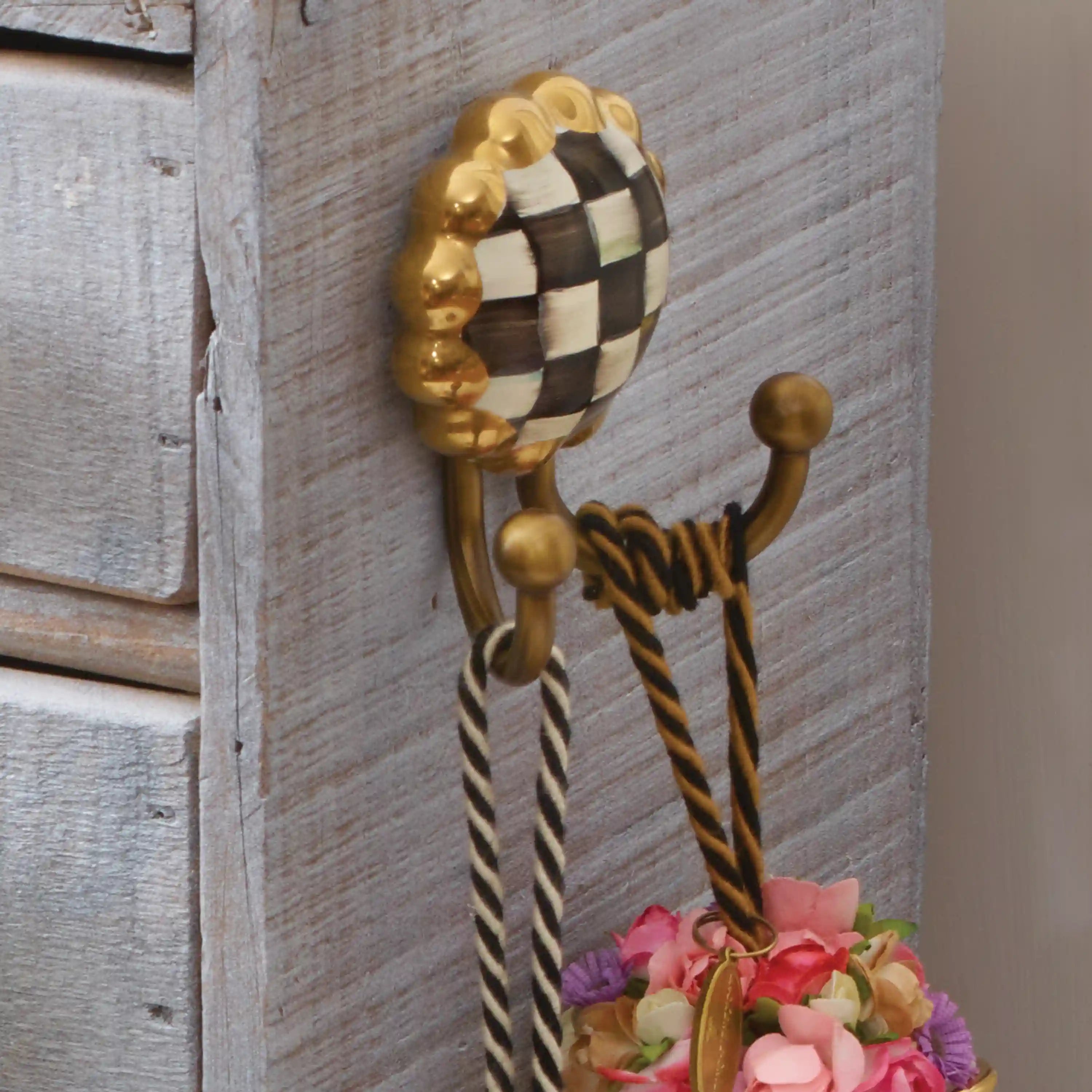 Violet Check Wall Hook