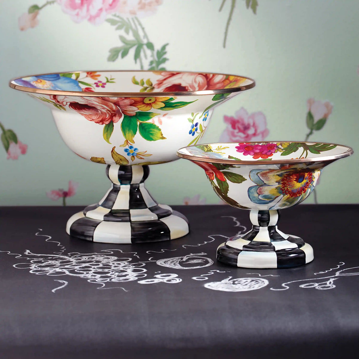 Wild Rose White Large Compote