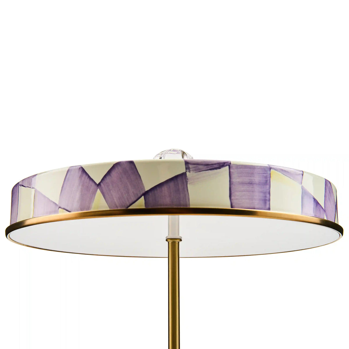 Violet Check LED Rechargeable Disk Table Lamp
