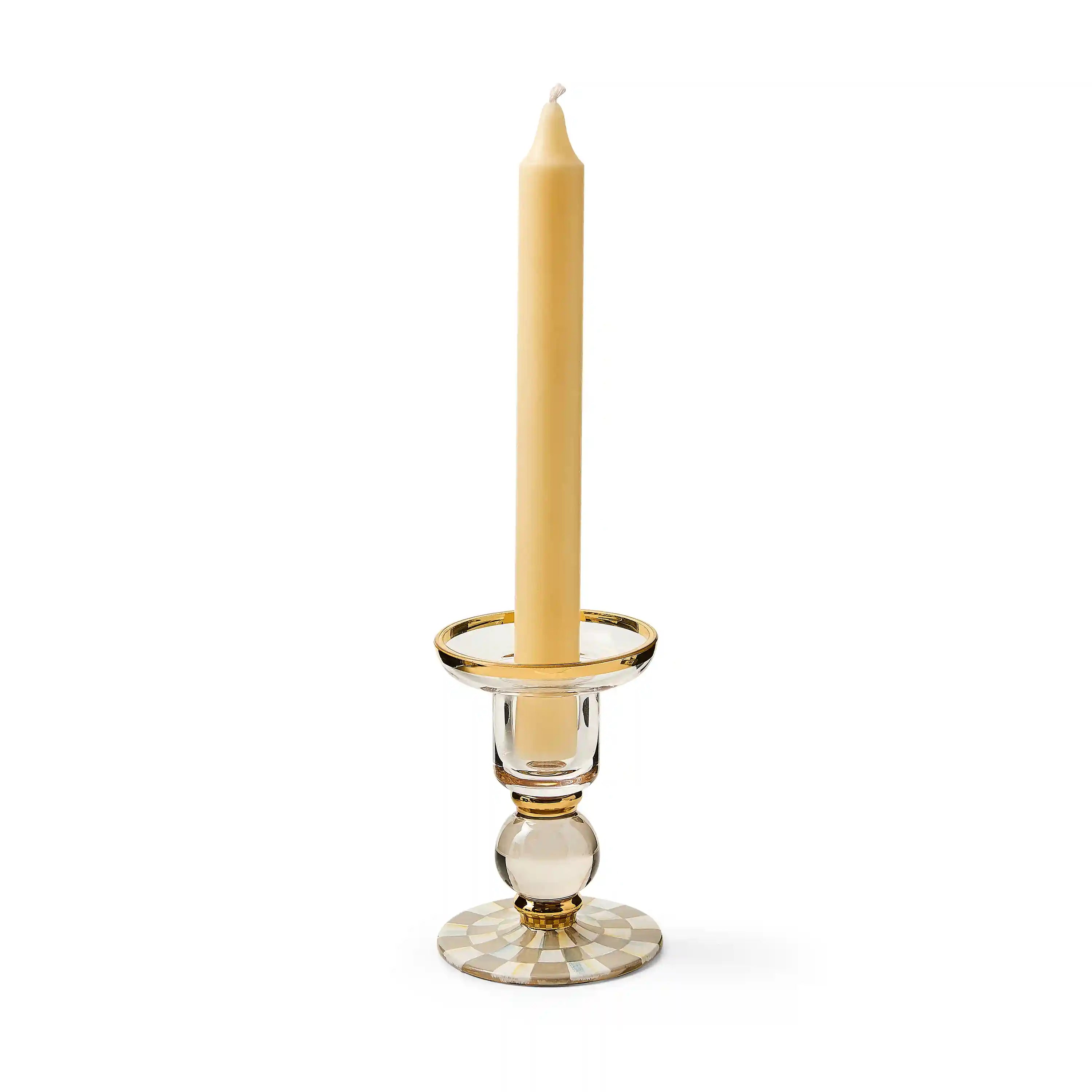Courtly Check Small Glass Candlestick