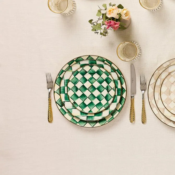 Emerald Check Dinner Plate