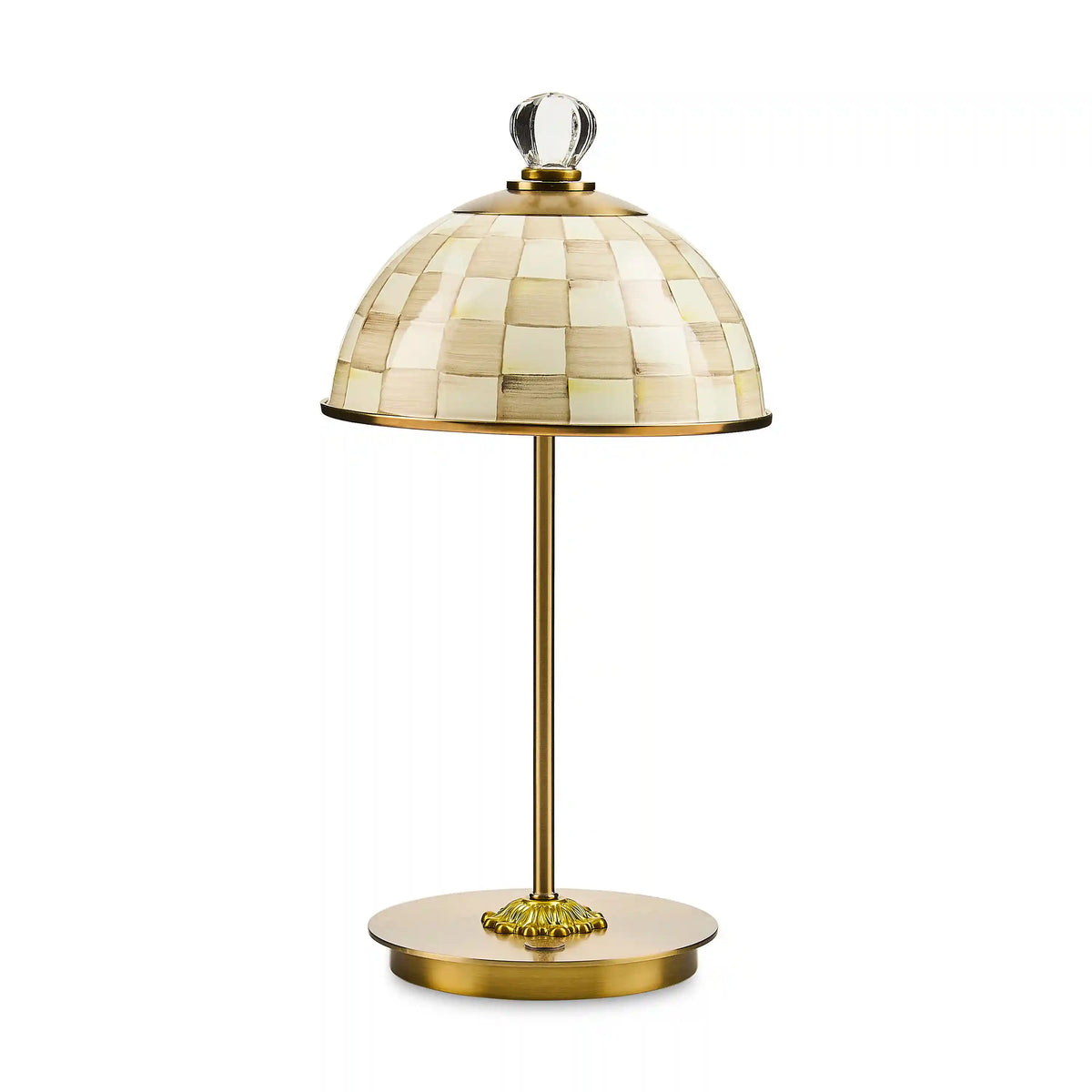 Courtly Check LED Rechargeable Dome Table Lamp