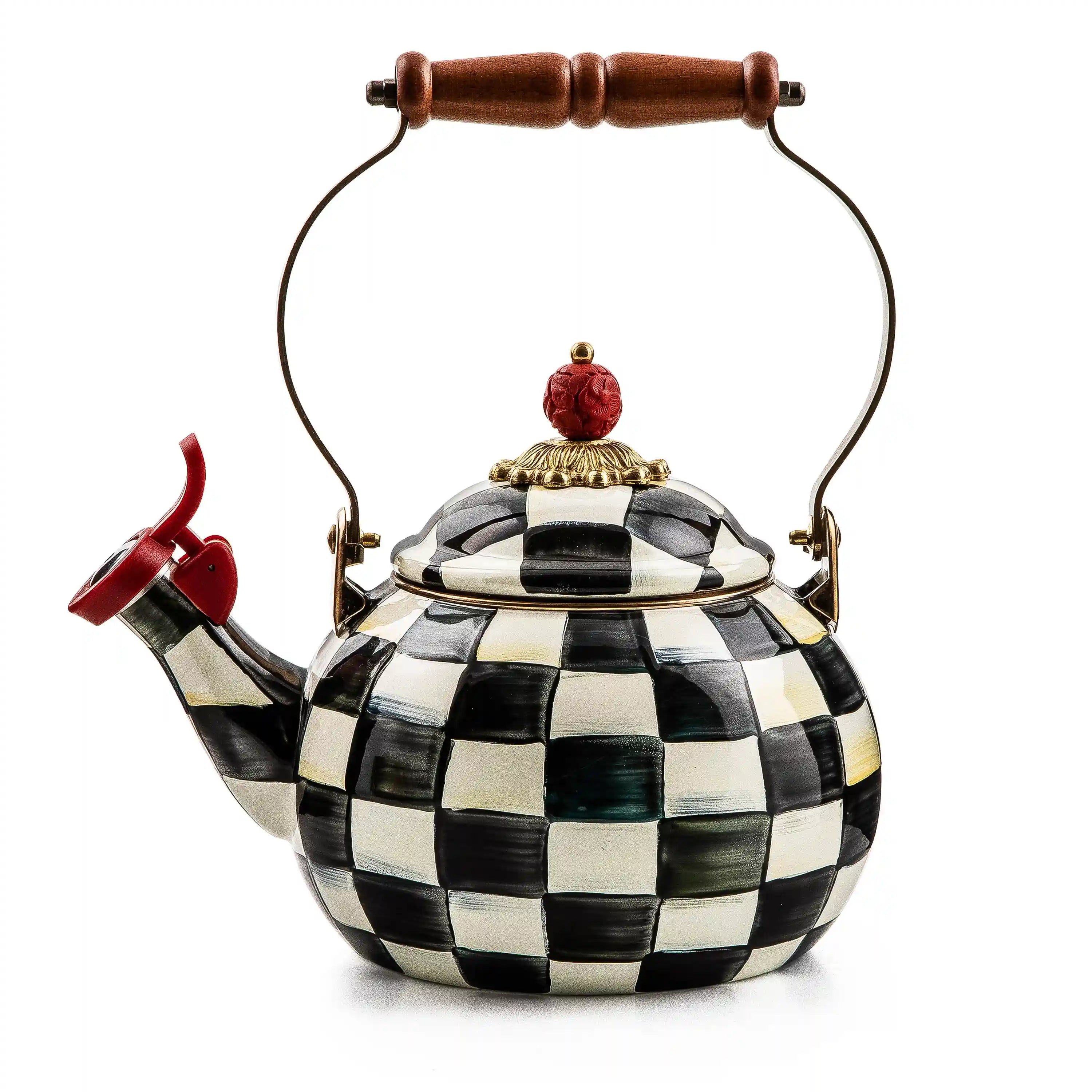 Violet Check Whistling Tea Kettle