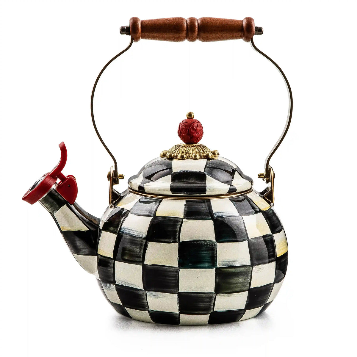 Emerald Check Whistling Tea Kettle