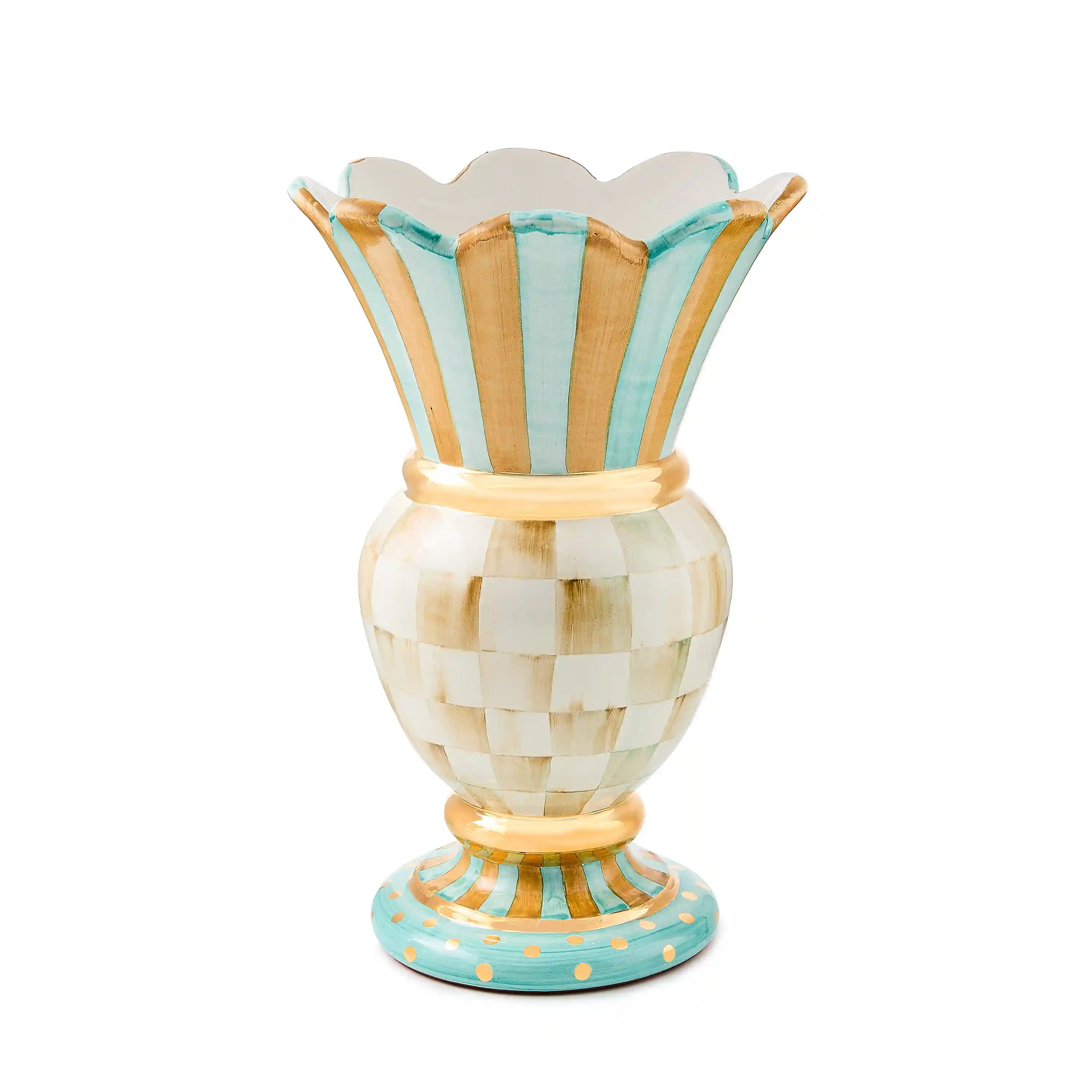 Violet Check Ceramic Great Vase
