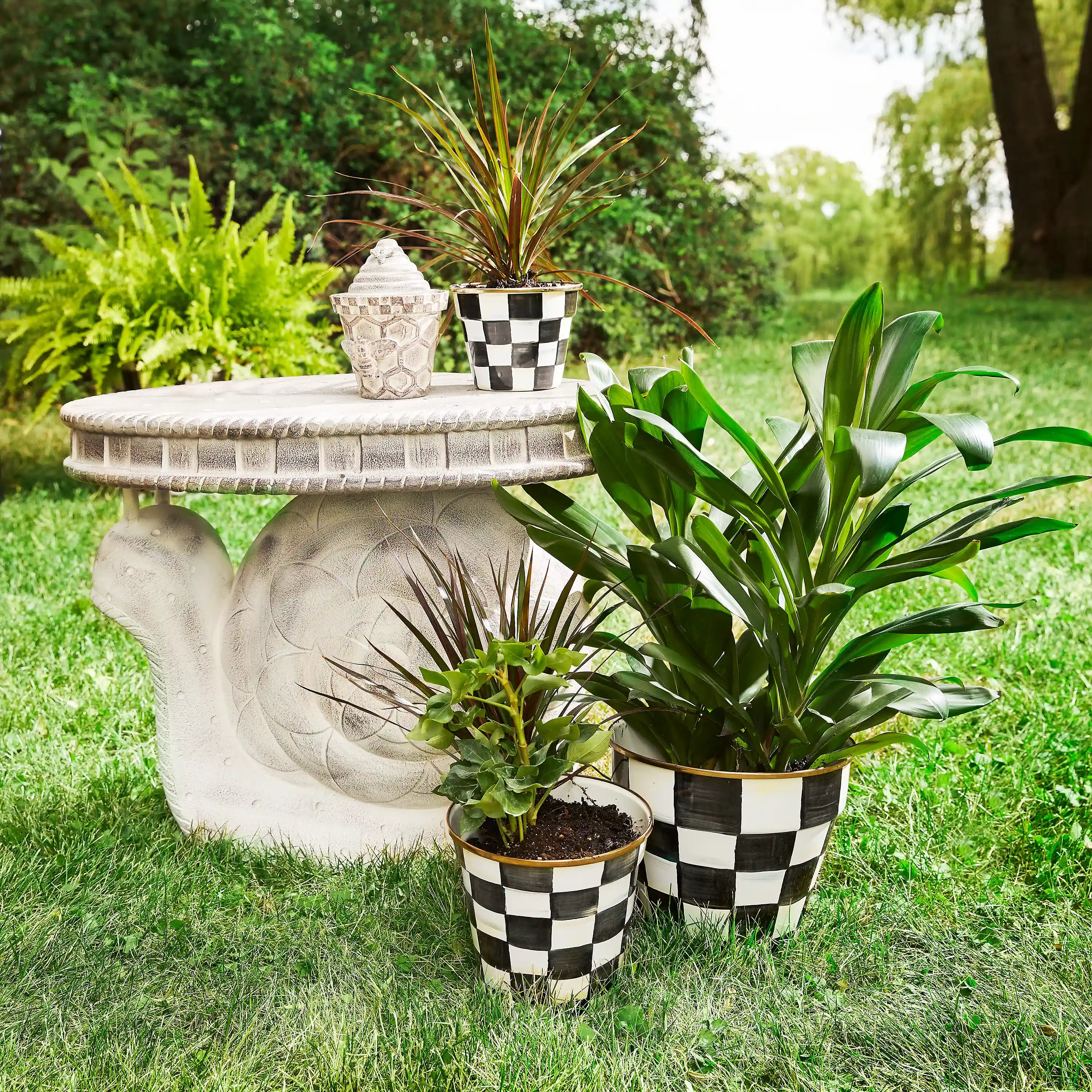 Emerald Check Small Garden Pot