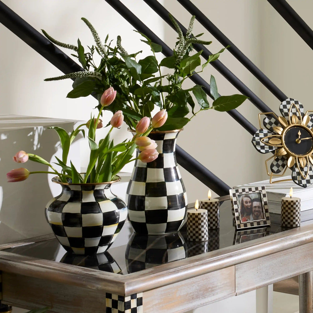 Wild Rose Brown Tall Vase