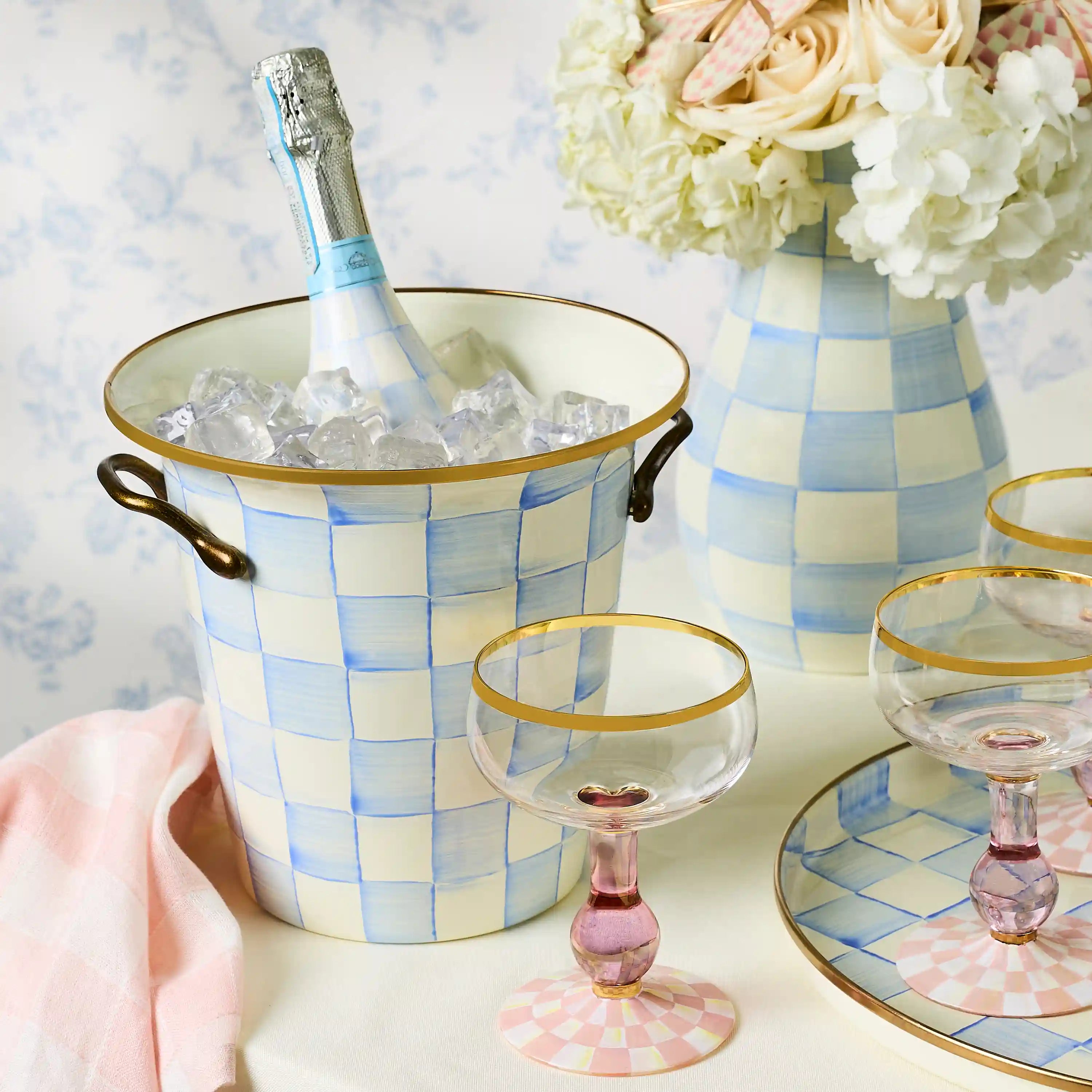Violet Check Wine Cooler