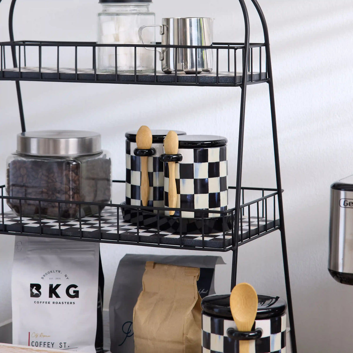 Rosy Check Farmhouse Canisters, Set of 2