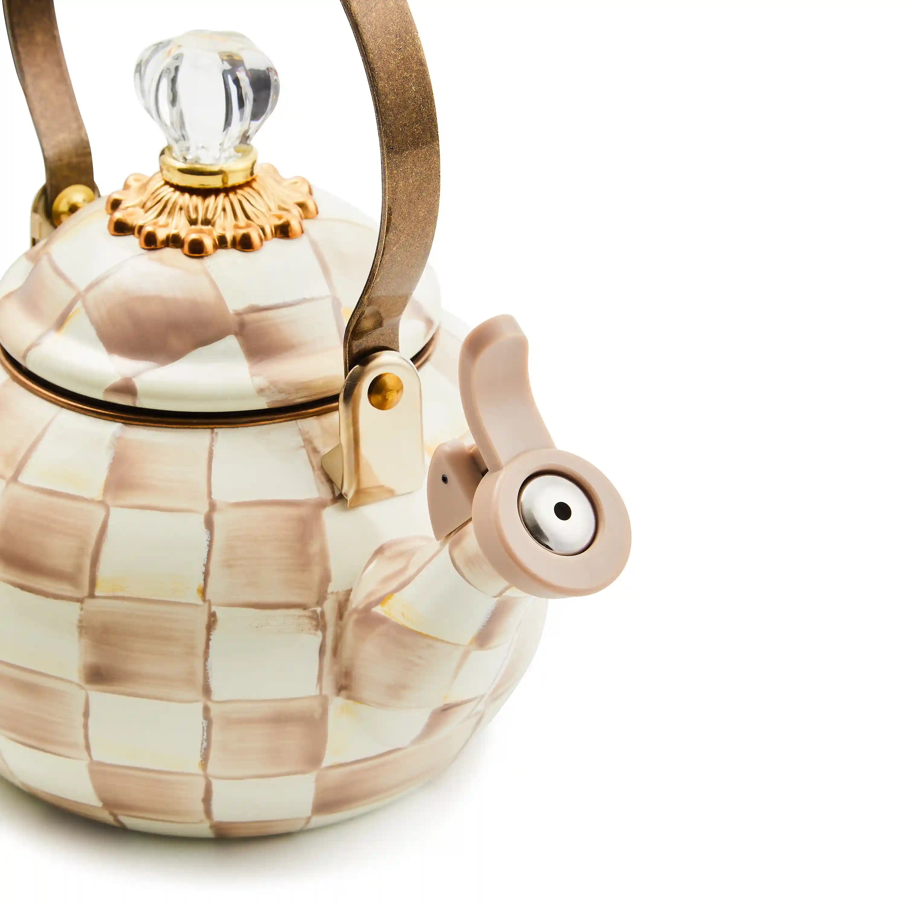 Violet Check Whistling Tea Kettle