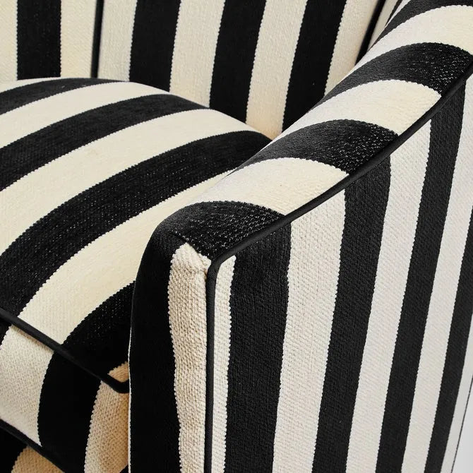 Marquee Black Stripe Chenille Swivel Chair