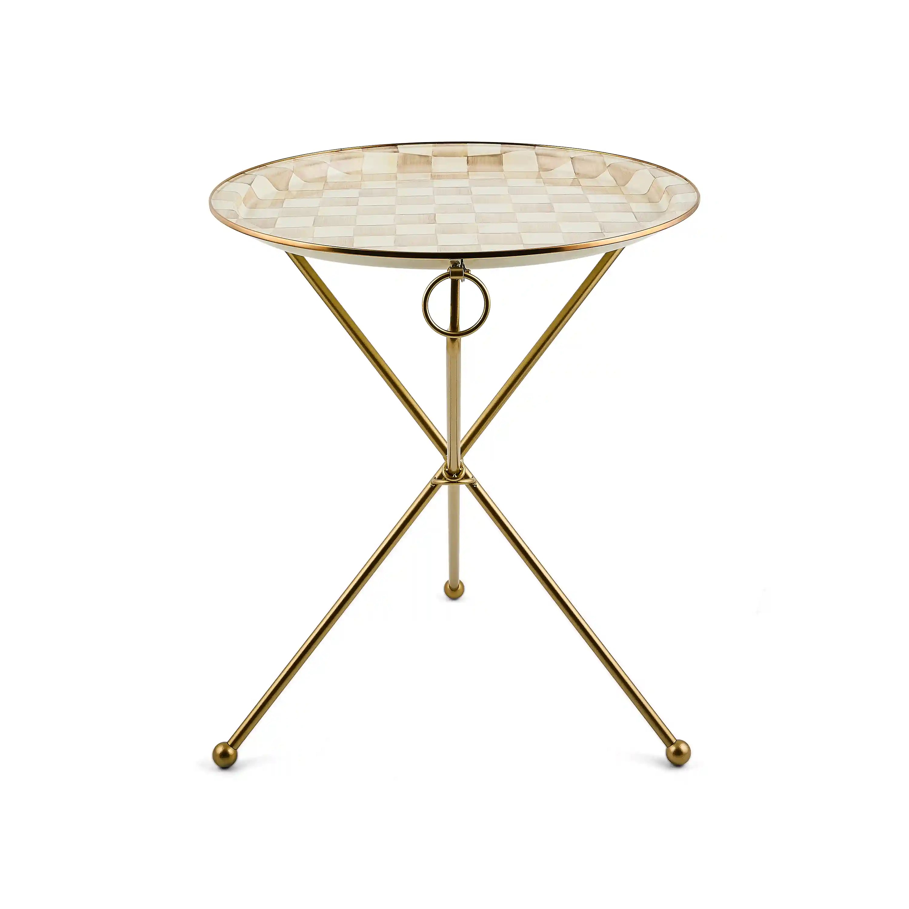 Sky Check Enamel Tilt Accent Table
