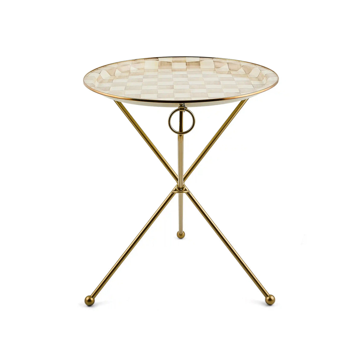 Rosy Check Enamel Tilt Accent Table