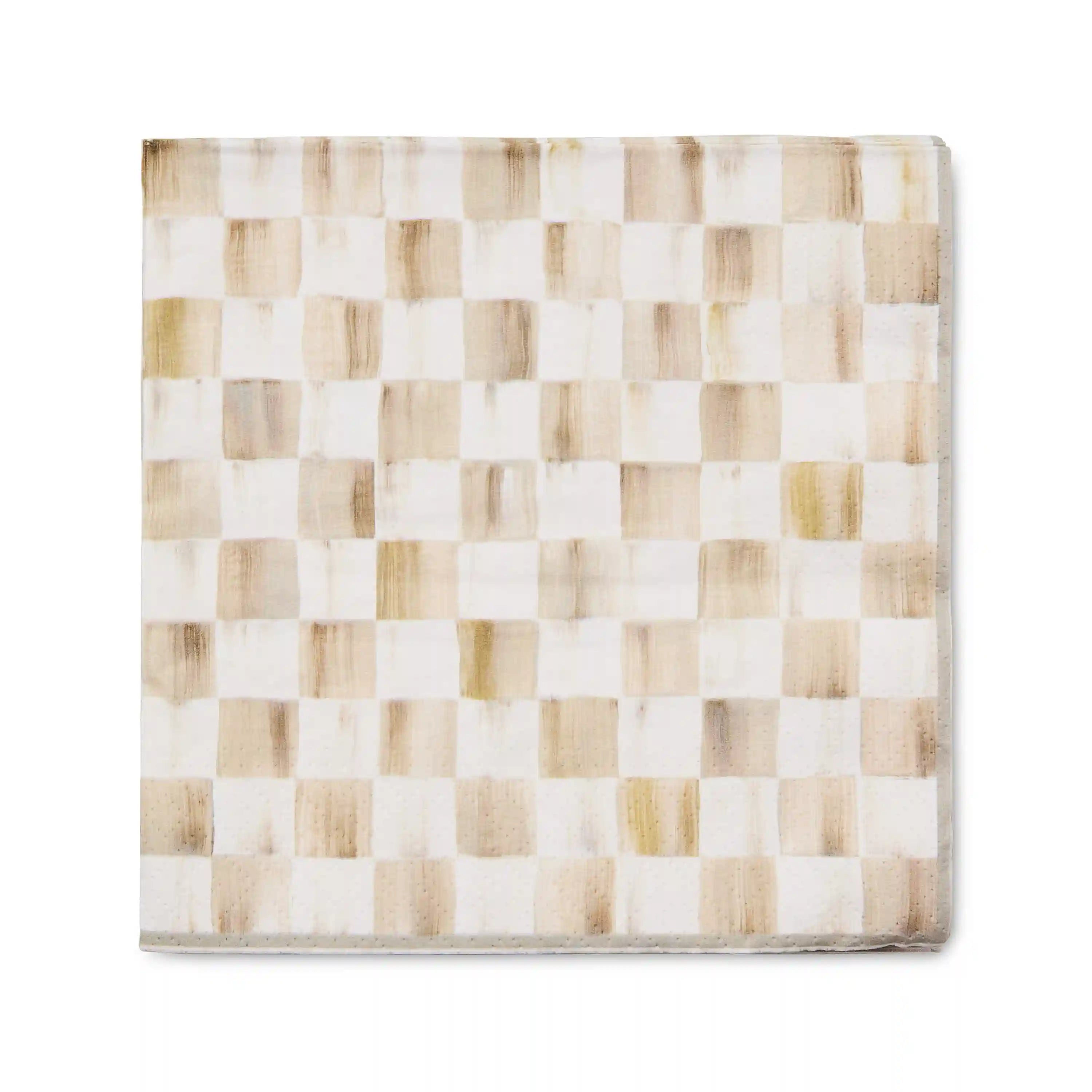 Rosy Check Dinner Paper Napkins