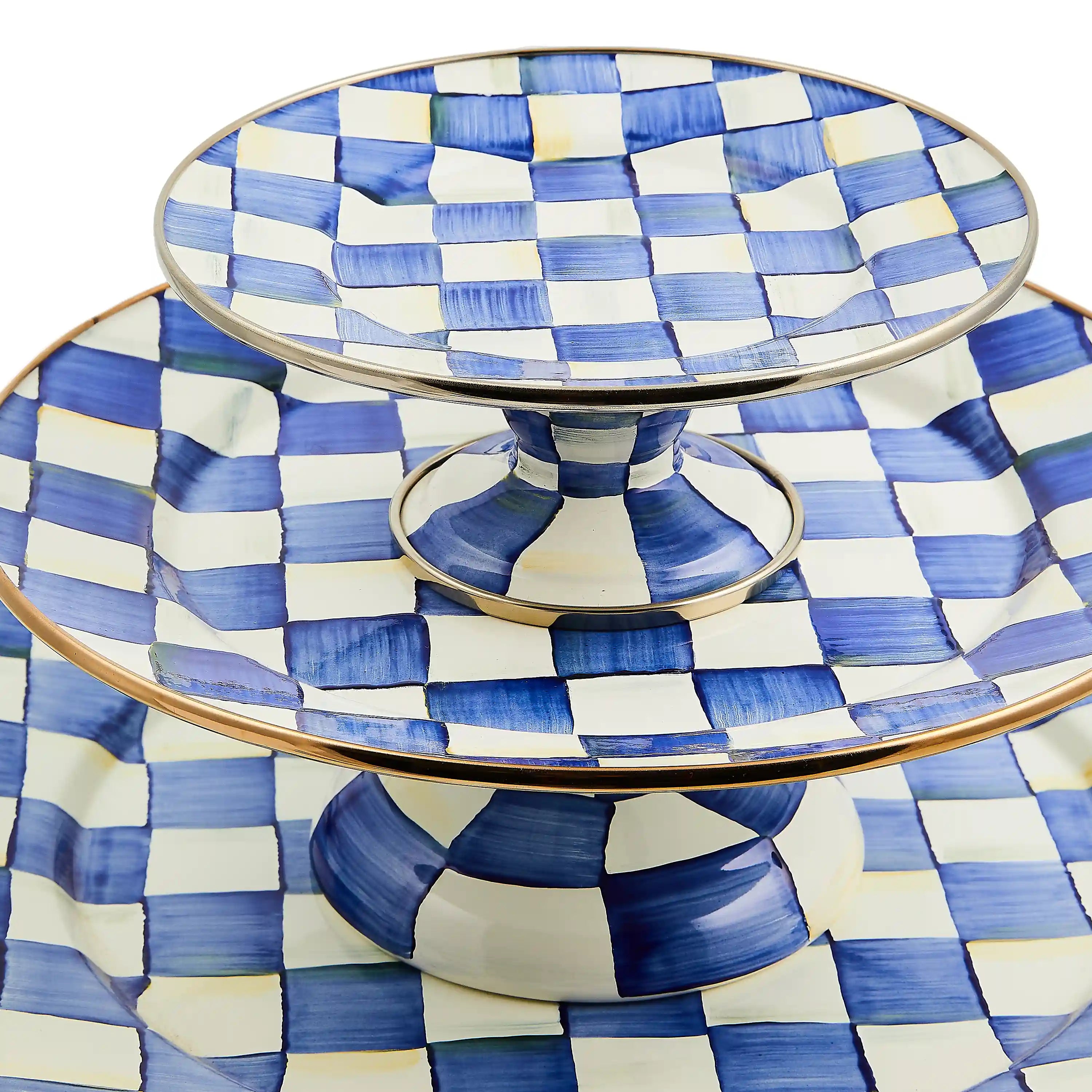 Royal Check Large Pedestal Platter