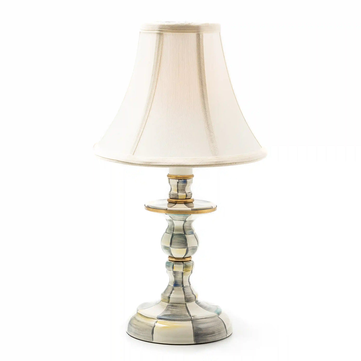 Emerald Check Candlestick Lamp