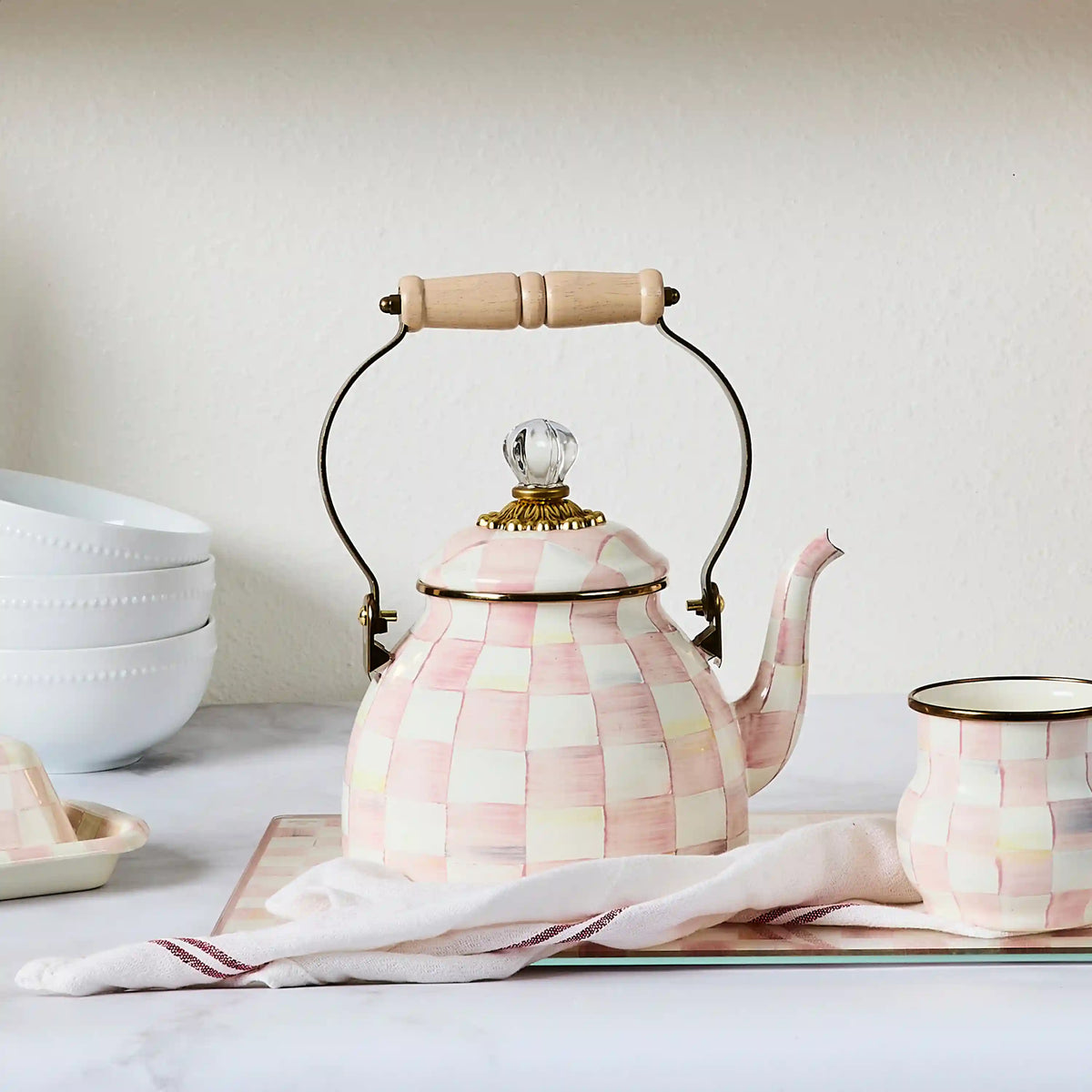 Violet Check 2 Quart Tea Kettle