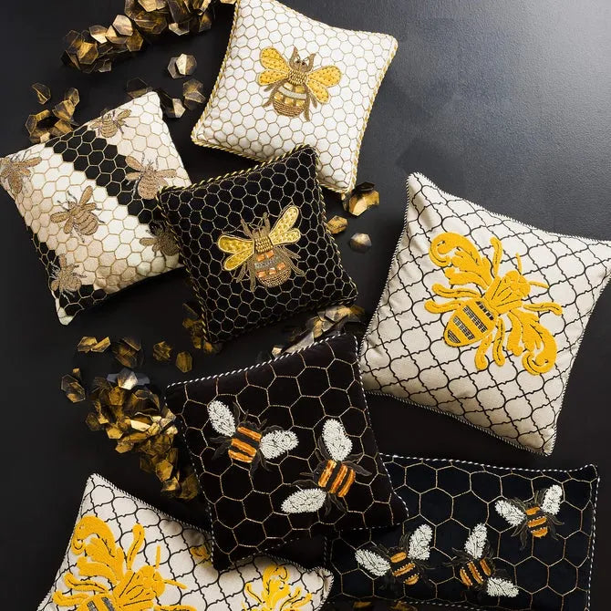 Queen Bee Black Throw Pillow