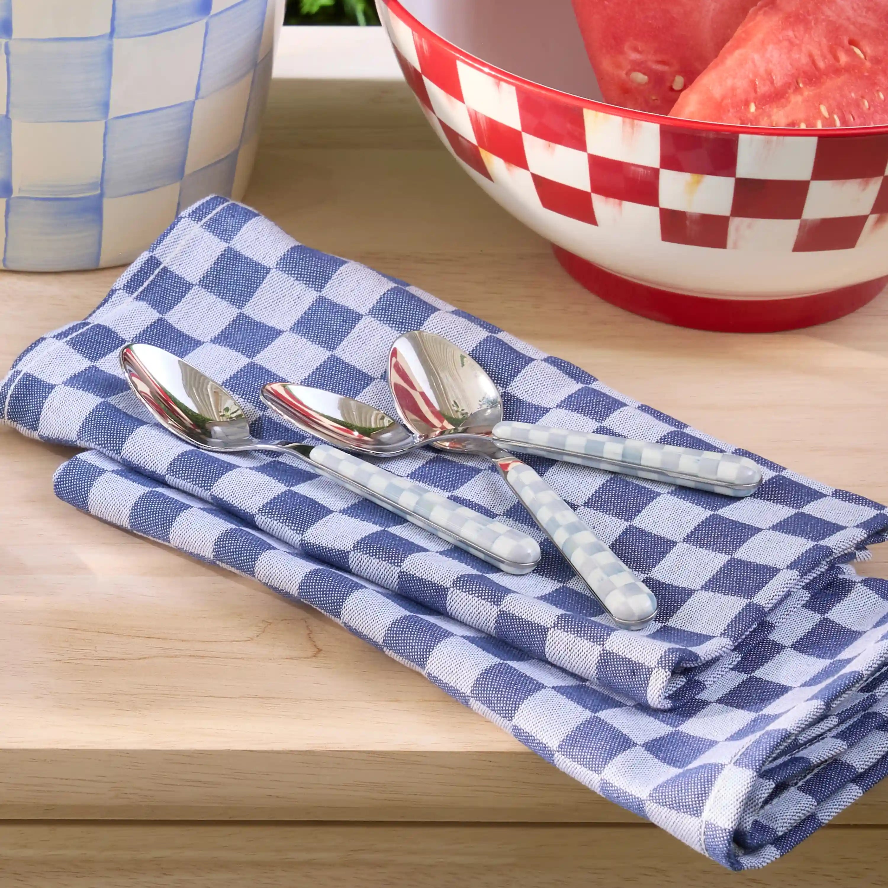 Sterling Check Bistro Flatware 5 Piece Place Setting