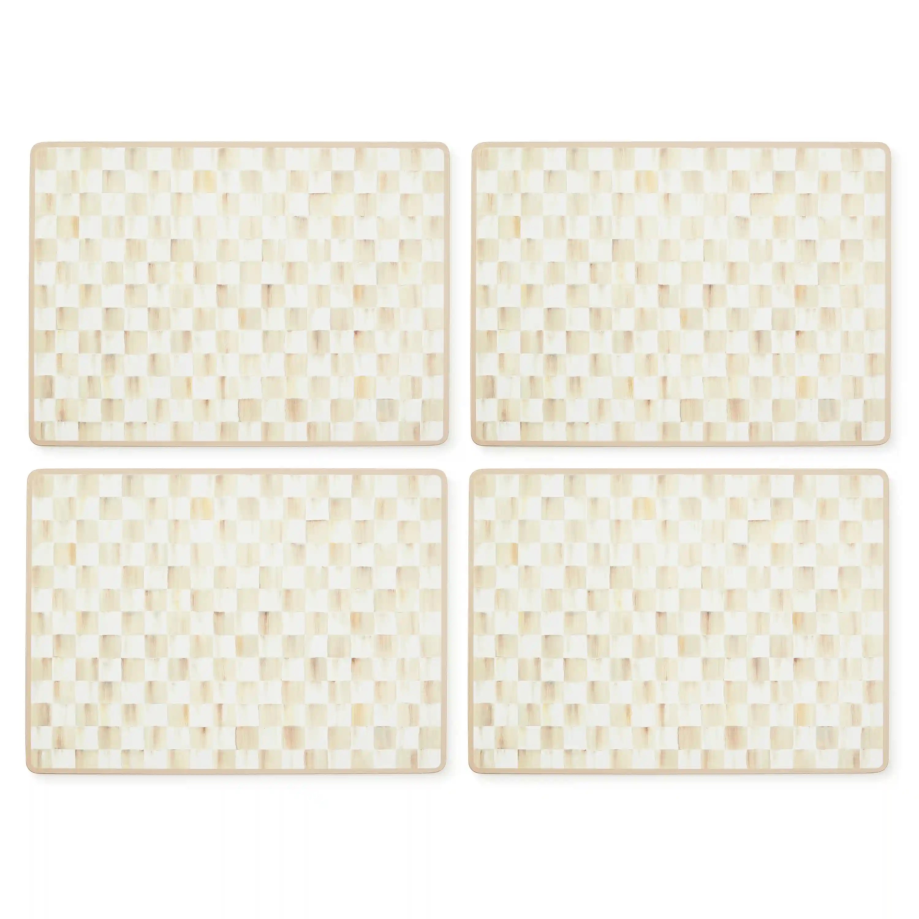 Sterling Check Cork Back Placemats, Set of 4