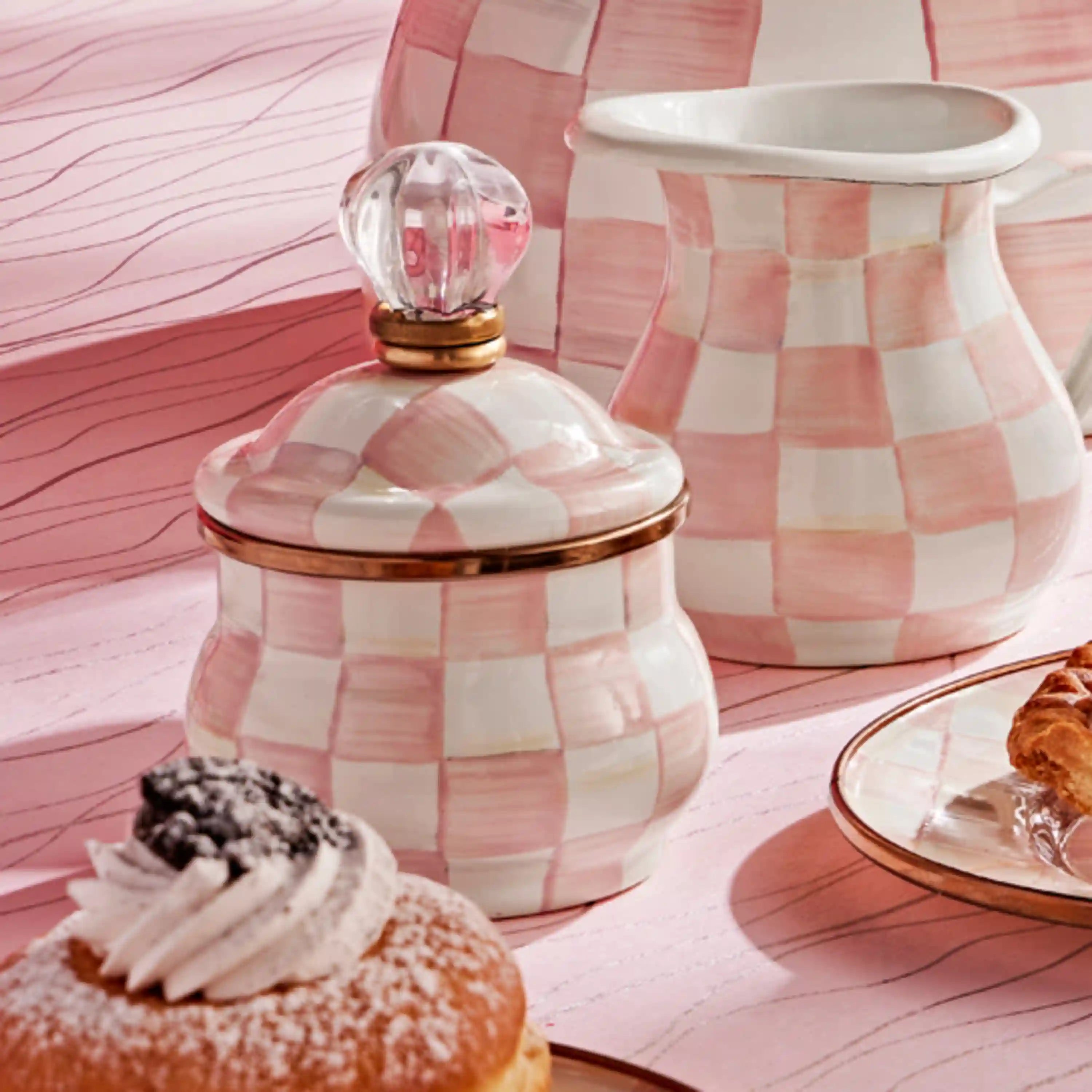 Rosy Check Lidded Sugar Bowl